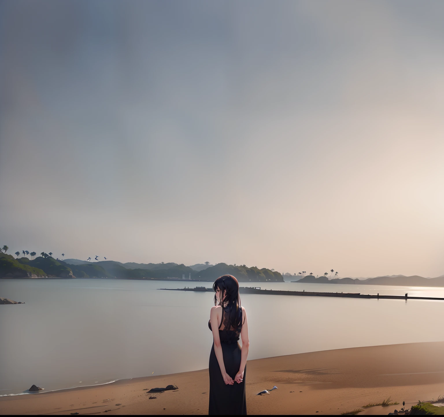 seagulls , Beautiful, stunning realistic photograph, Focused, High details, High quality, hyperlight , 8K, Cinematic, picure, Intricate, voluminetric lighting, Beautiful, Blur jungle background,