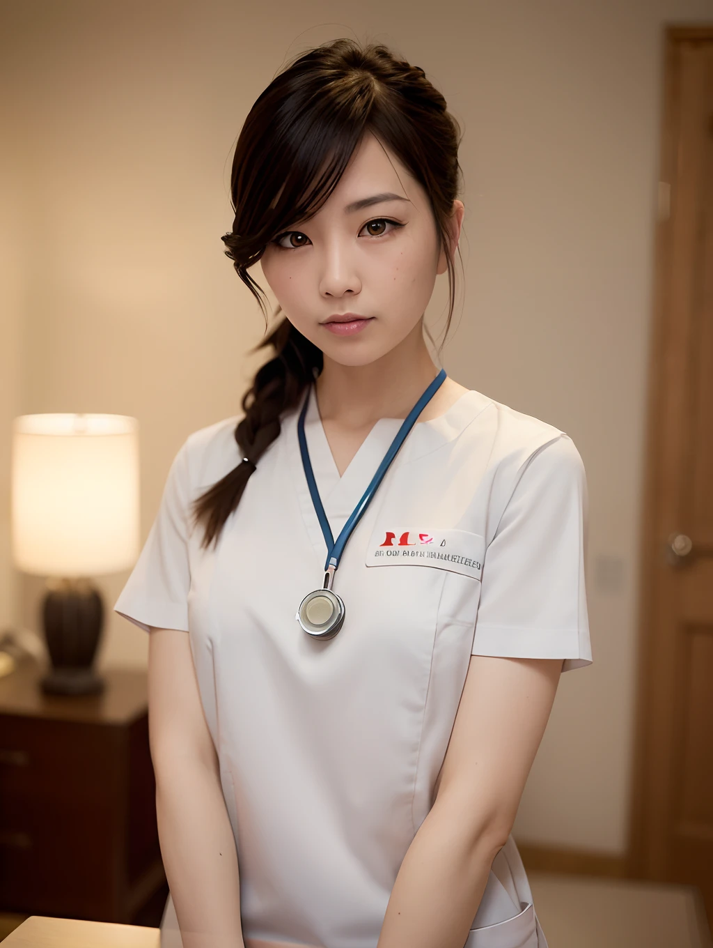 japanese nurse,work,front,clinical records,
(masterpiece), (realistic), (photorealistic: 1.2), (raw photo: 1.2), (best quality: 1.2), (detailed face: 1.4), (beautiful detailed eyes: 1.2), (detailed hair)