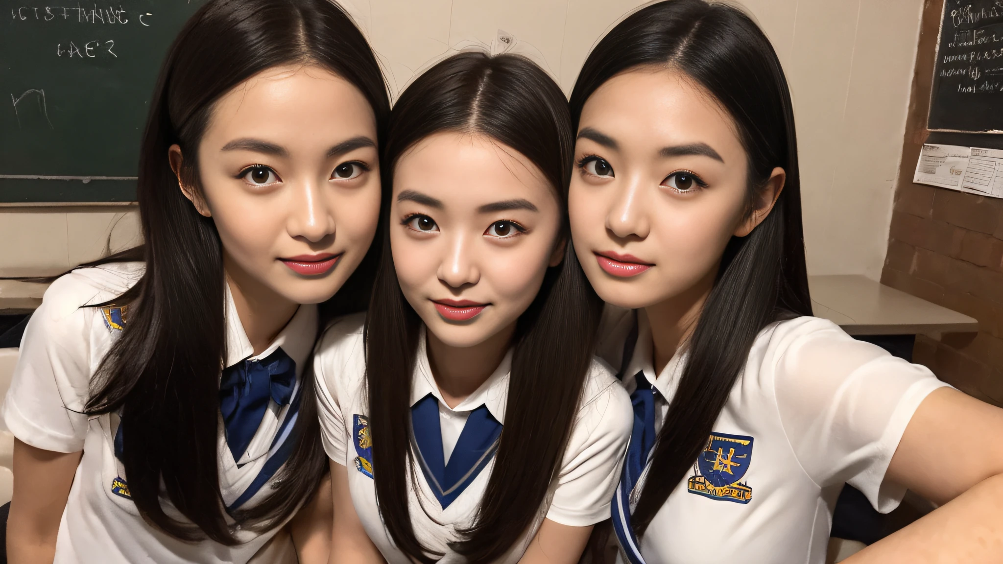 Mixed-race yellow-haired girl、White Skin Skin、chineseidol、年轻、Thick eyebrows、Black eyes、biting lip、Full of arrogance、Cheer Uniforms、Custom JF clothing、(1 female secondary school student)、In the school infirmary、Sit at the bar、Slim eyebrows、Brown hairpins、hentail realism、8K、tmasterpiece、A high resolution、、anatomically correcte、、from above view、32K quality