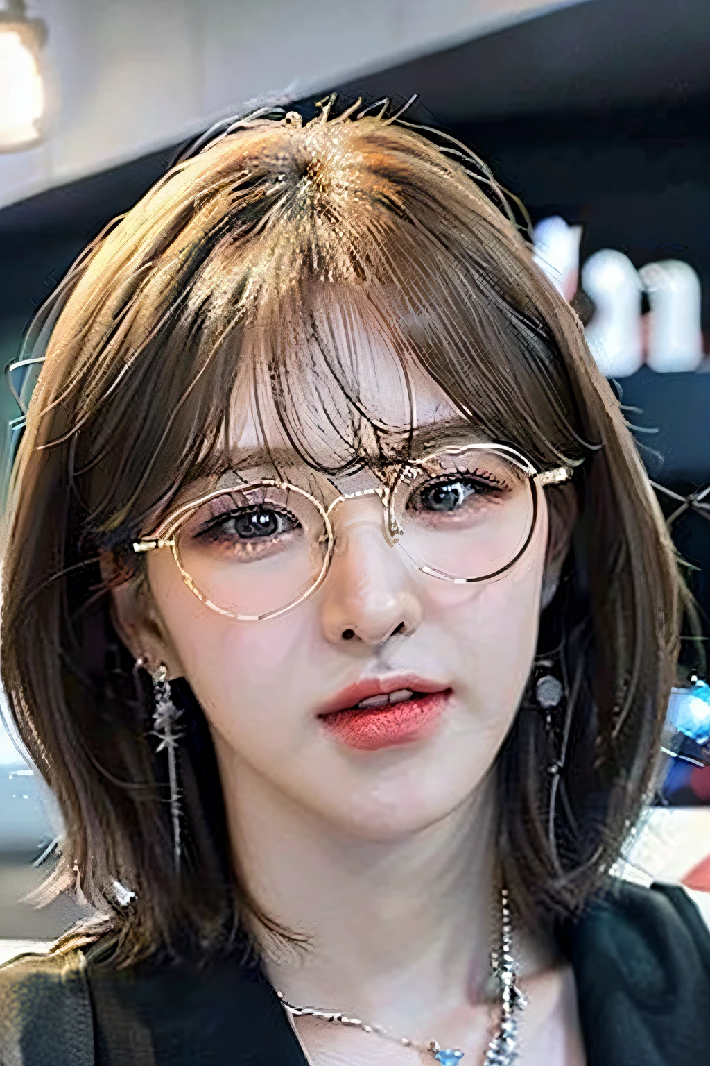 (ultra realistic) , (illustration), (increase resolution), (8K), (extremely detailed), (best illustration), (beautiful detailed eyes), (best quality), (ultra-detailed), (masterpiece), (wallpaper), (detailed face), solo,1 girl, looking at viewers, delicate details, detailed faces, in the dark, deep shadow, low key,pureerosfaceace_v1, smile,