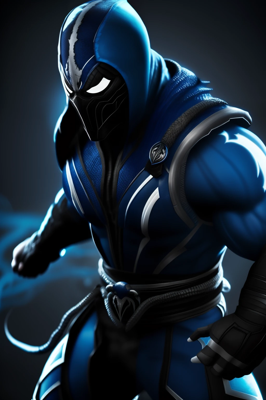 fusion between Sub Zero Mortal Kombat 1 and Venom