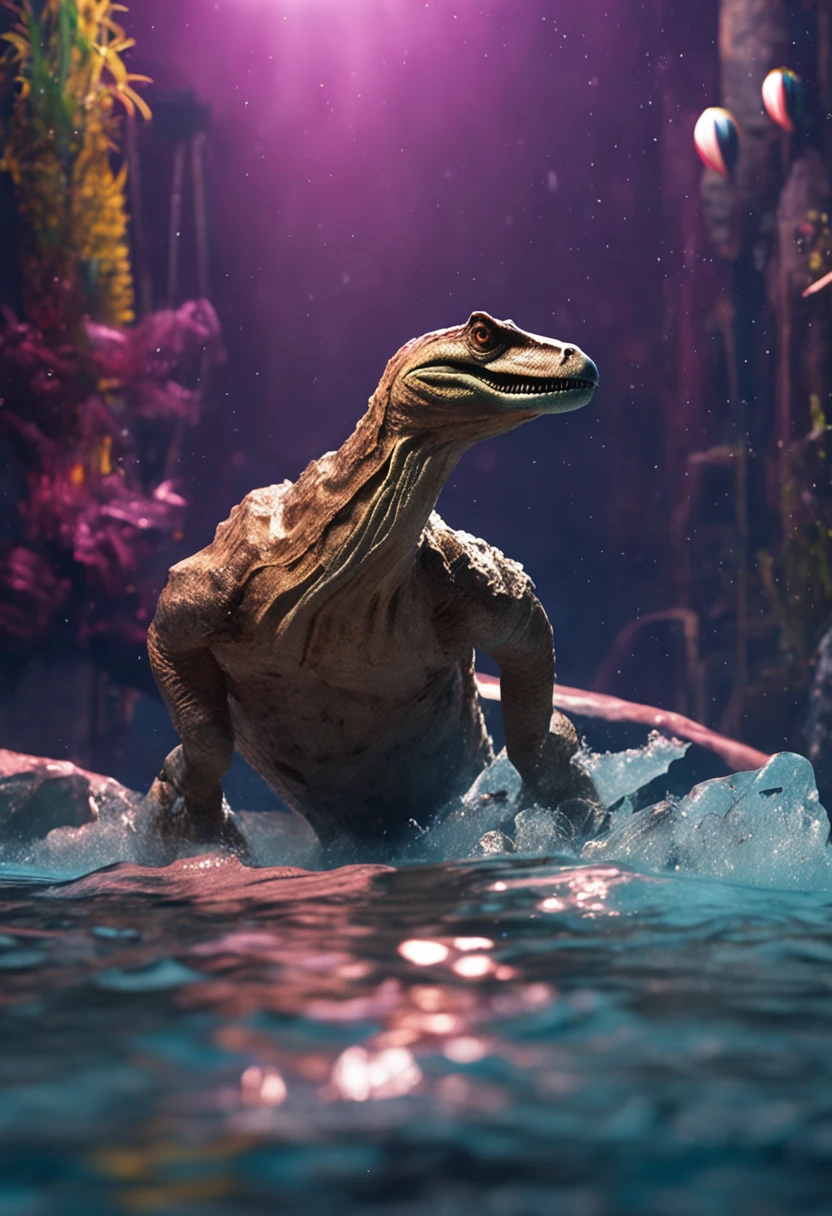 A velociraptor was submerged in the concrete of the construction site