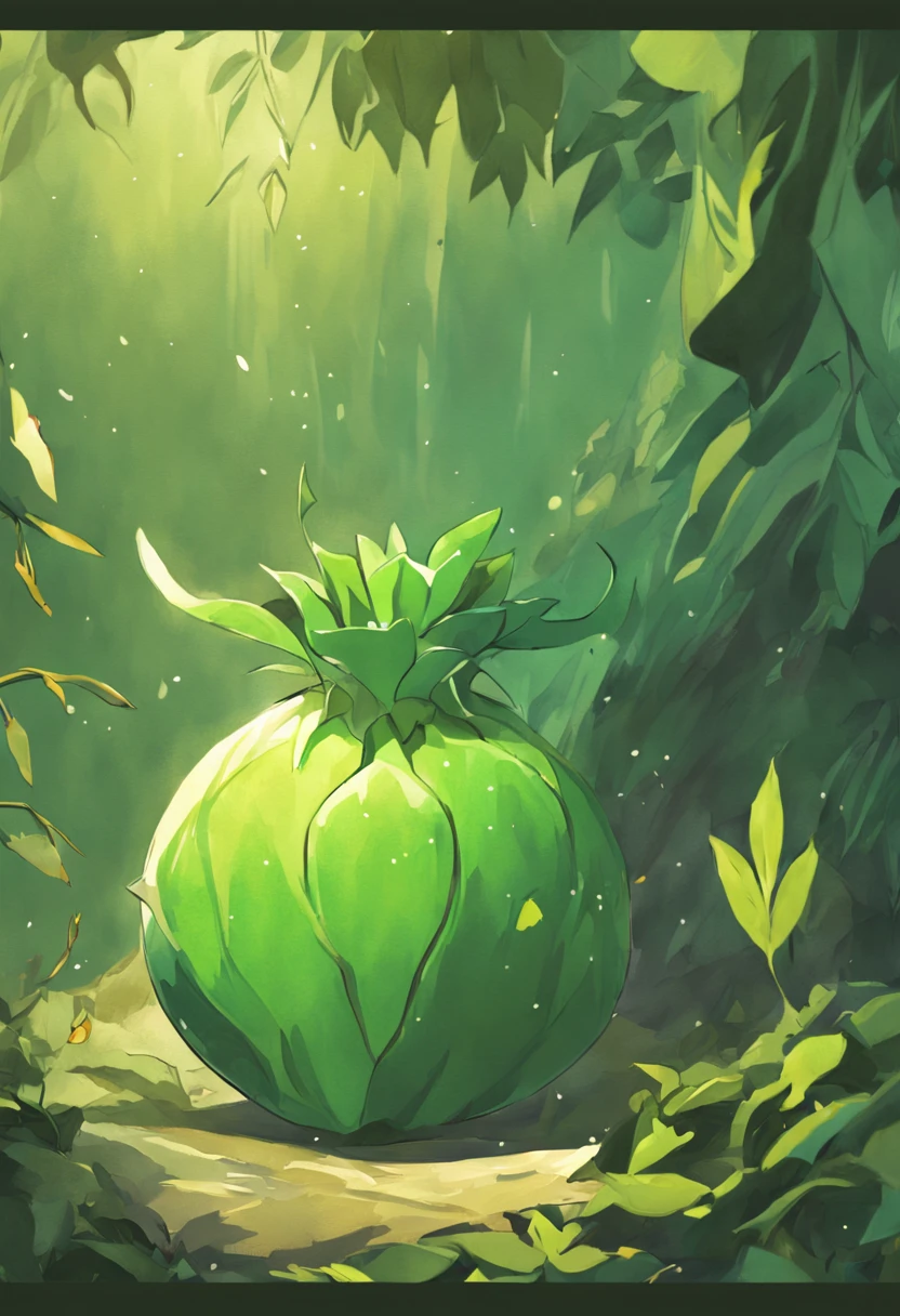 There is a picture of a purple and green object，green leaf, Mangosteen, rendered illustration, made with illustrator, 2 d render, dragonfruit, arte renderizada, Stylized digital illustration, 2. 5 d illus, stylized as a 3d render, digital painted, arte de fundo, a digital rendering, full-colour illustration, designed in blender, 2D illustration