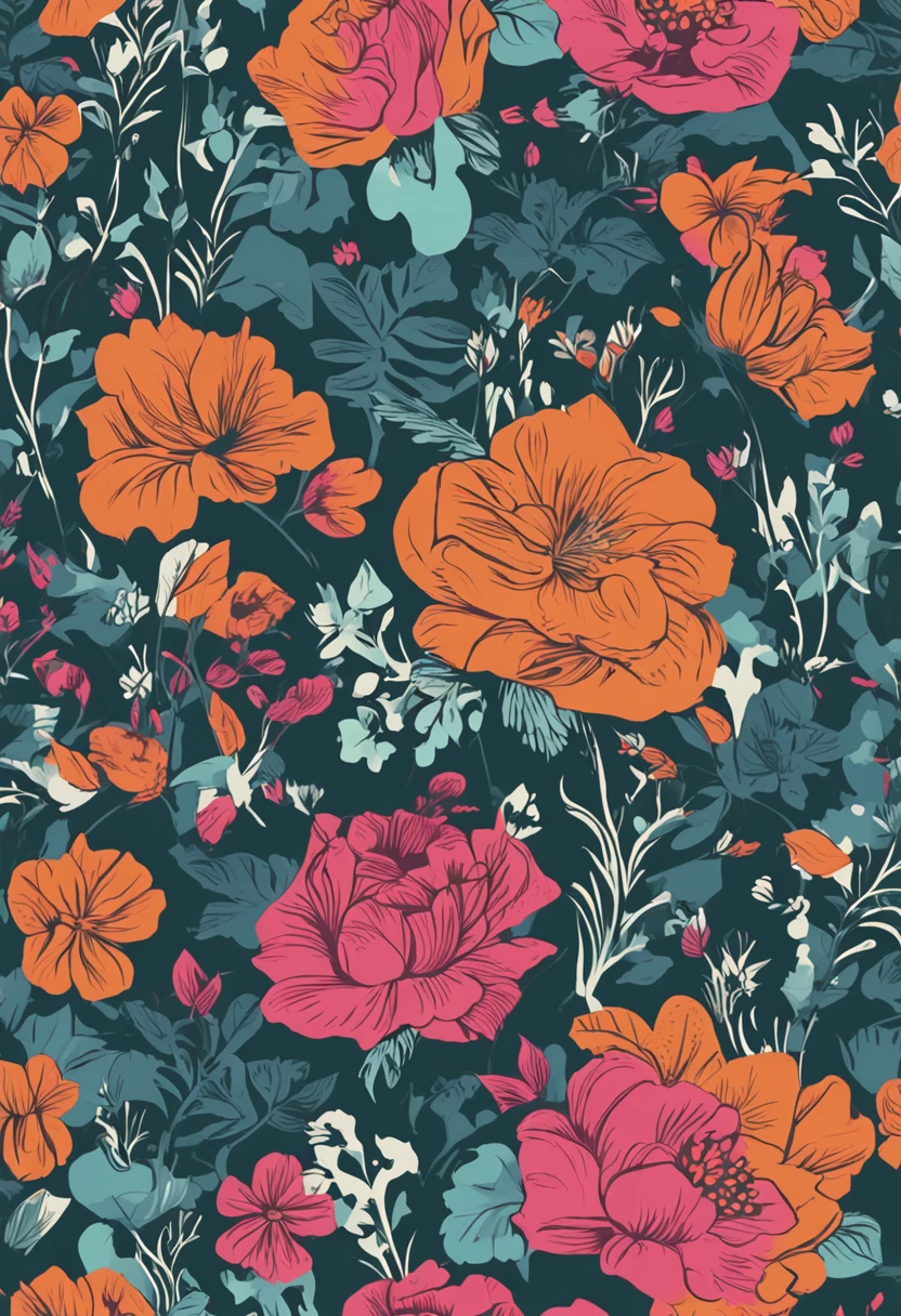 Seamless floral pattern, Background, Wallpaper, Love romantic flowers, Graphic Design