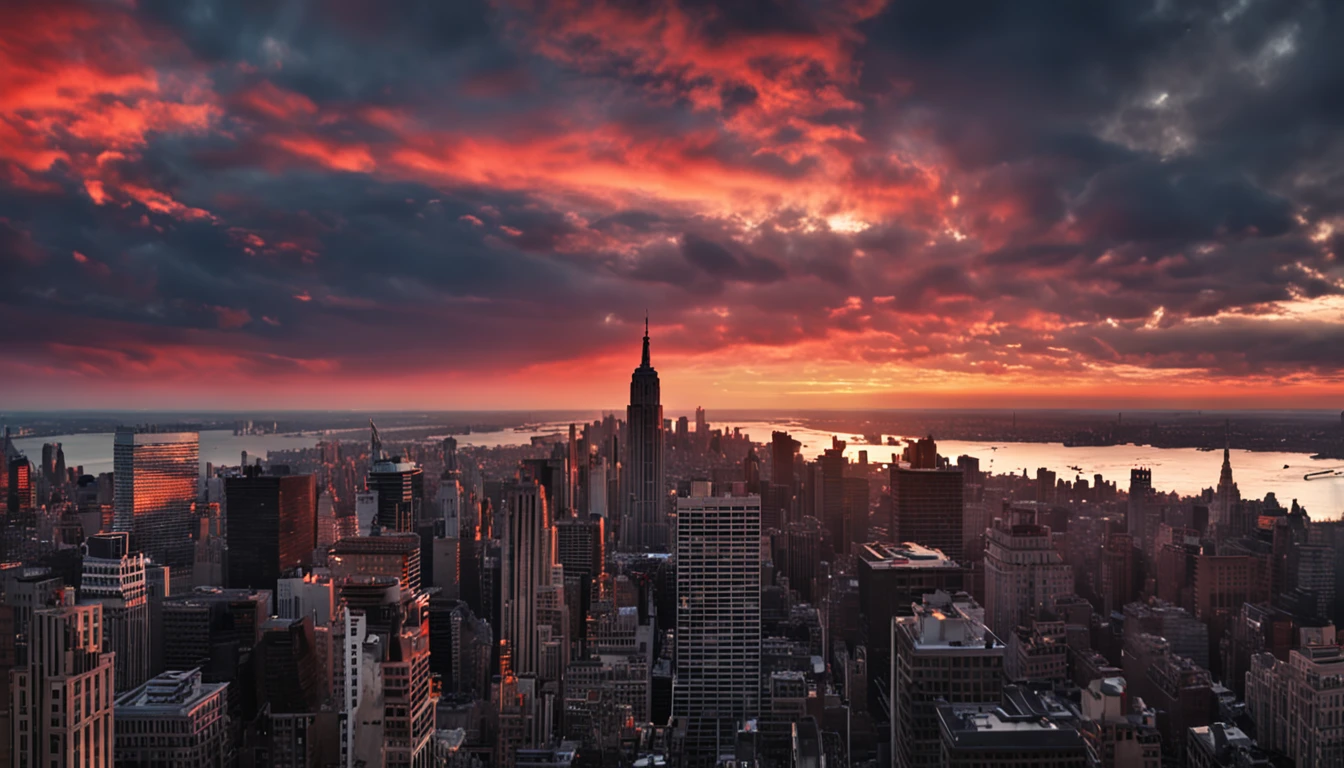 Sunset over New York