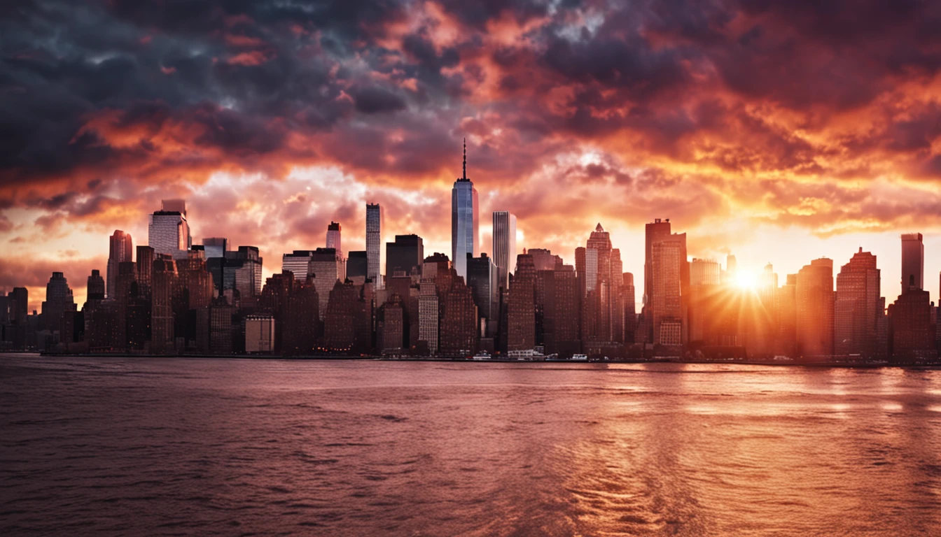 Sunset over New York