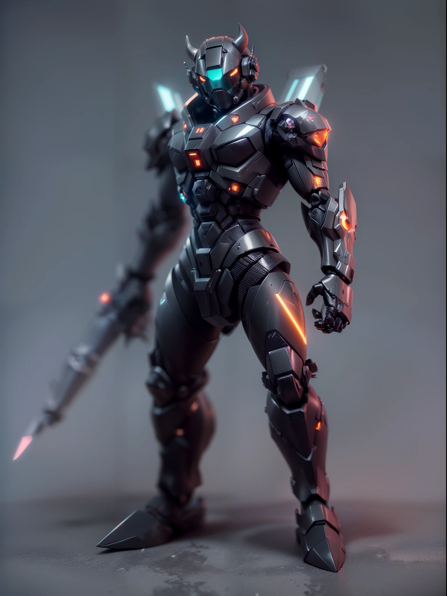 (Blind box toy style:1.3),((Full body shot)),(anthropomorphism),(1 strong boar warrior，solo）(((solo))),opaque mask，transparent plastic mecha,dreamy glow, cyberpunk style，Clean black background,black style，(circular base）( Global illumination, Ray tracing, hdr, unreal render,reasonable design, high detail, Masterpiece, Best quality, hyper HD, Cinematic lighting)