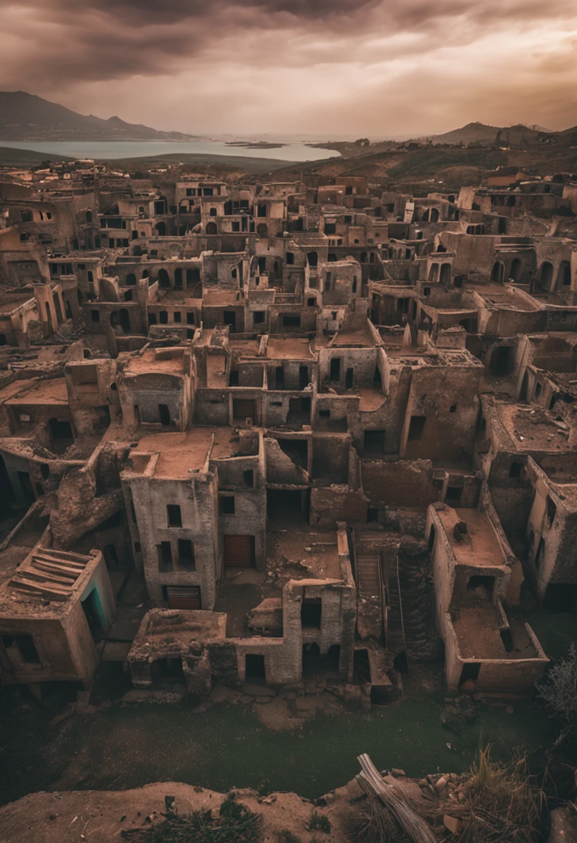 foto RAW, Antecedentes de las ruinas de la ciudad (piel altamente detallada: 1.2), 8k UHD, DSLR, soft illuminaotion, alta calidad, movie grain, Fujifilm XT3