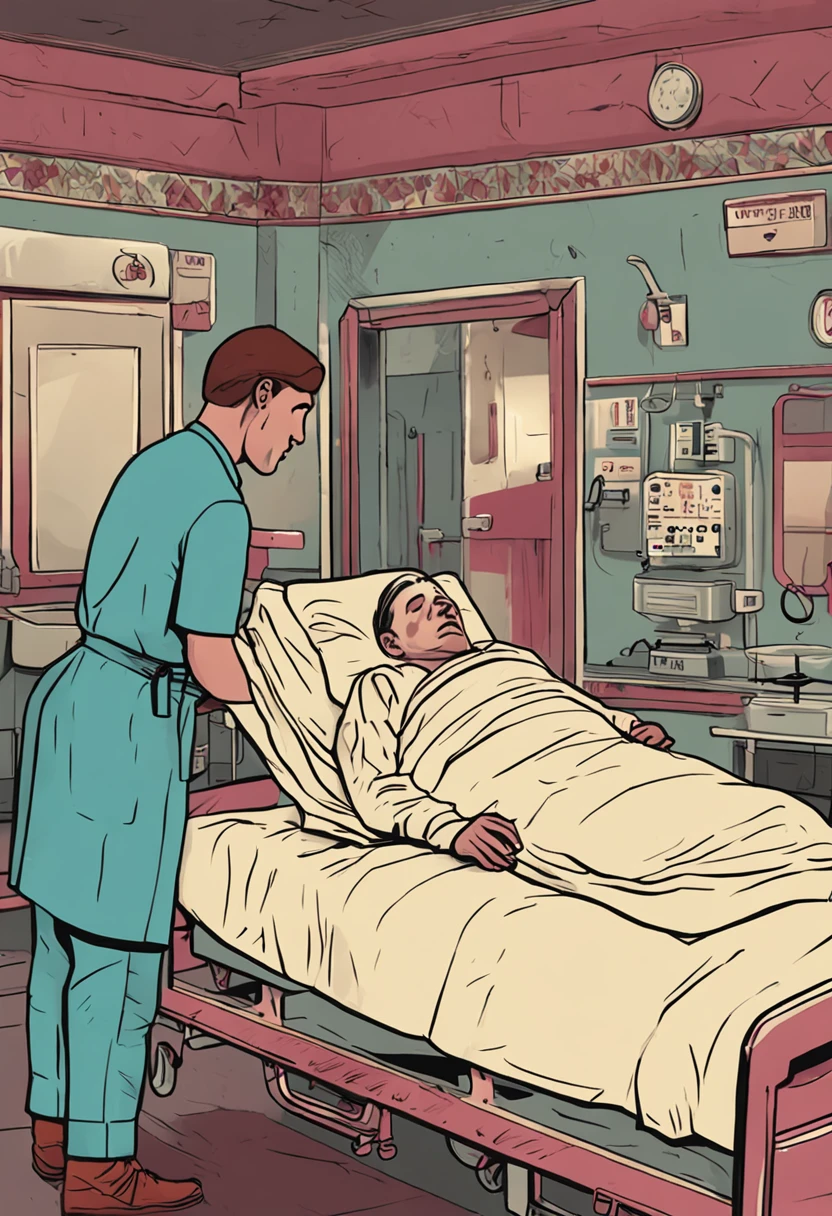 A boy lies in the hospital preparing for circumcision
