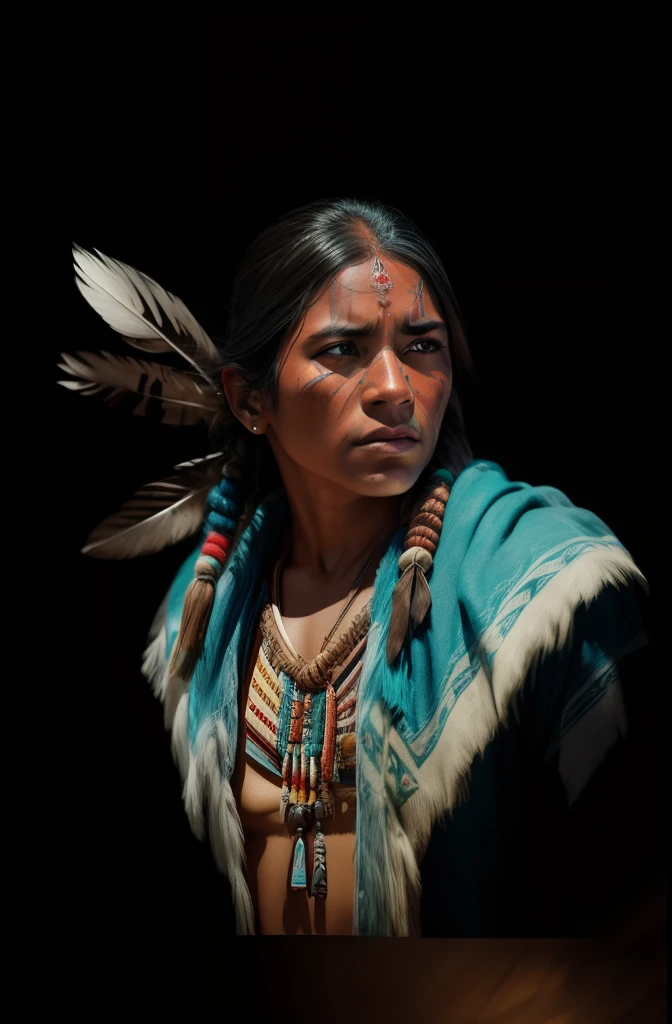 Create the image of the dramatic lighting of the American Indians, digital art trending on Artstation 8k HD high definition detailed realistic, circunstanciado, textura da pele, hiper detalhado, textura de pele realista, armadura, melhor qualidade, ultra high-resolution, (fotorrealista:1.4), high resolution, circunstanciado, Foto RAW, sharp re, by Lee Jeffries Nikon D850 film Stock Photography 4 Kodak Portra 400 camera F1.6 lens rich colors hyper realistic lifelike texture dramatic lighting unrealengine trending on artstation cinestill 800,