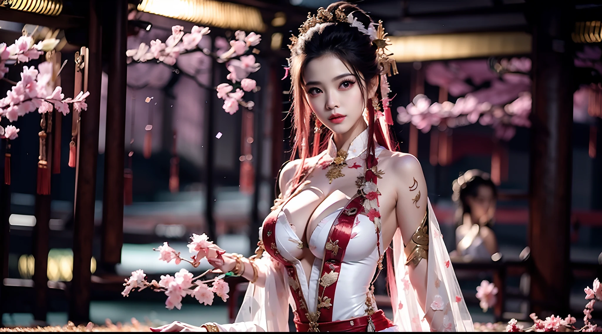 The Chinese bride walks through the auditorium wearing a phoenix crown and a golden and red wedding dress。Use Midjourney's advanced brush tools、Color palettes and texture packs，For her skin、The garments are given intricate textures，Added realism，And add Chinese wedding elements to the scene，Add realism even further，The whole scene is filled with dreamy happiness like a traditional festive scene。Through Midjourney's powerful tools，We approach it with incredible detail，Bring this beautiful and dreamy scene to life。The whole illustration is full of realism and shock，It is a work of masterpiece quality and the best texture。Large wide angle，Ultra-telescopic lens， hdr，（真实感，Masterpiece quality，best qualtiy），
