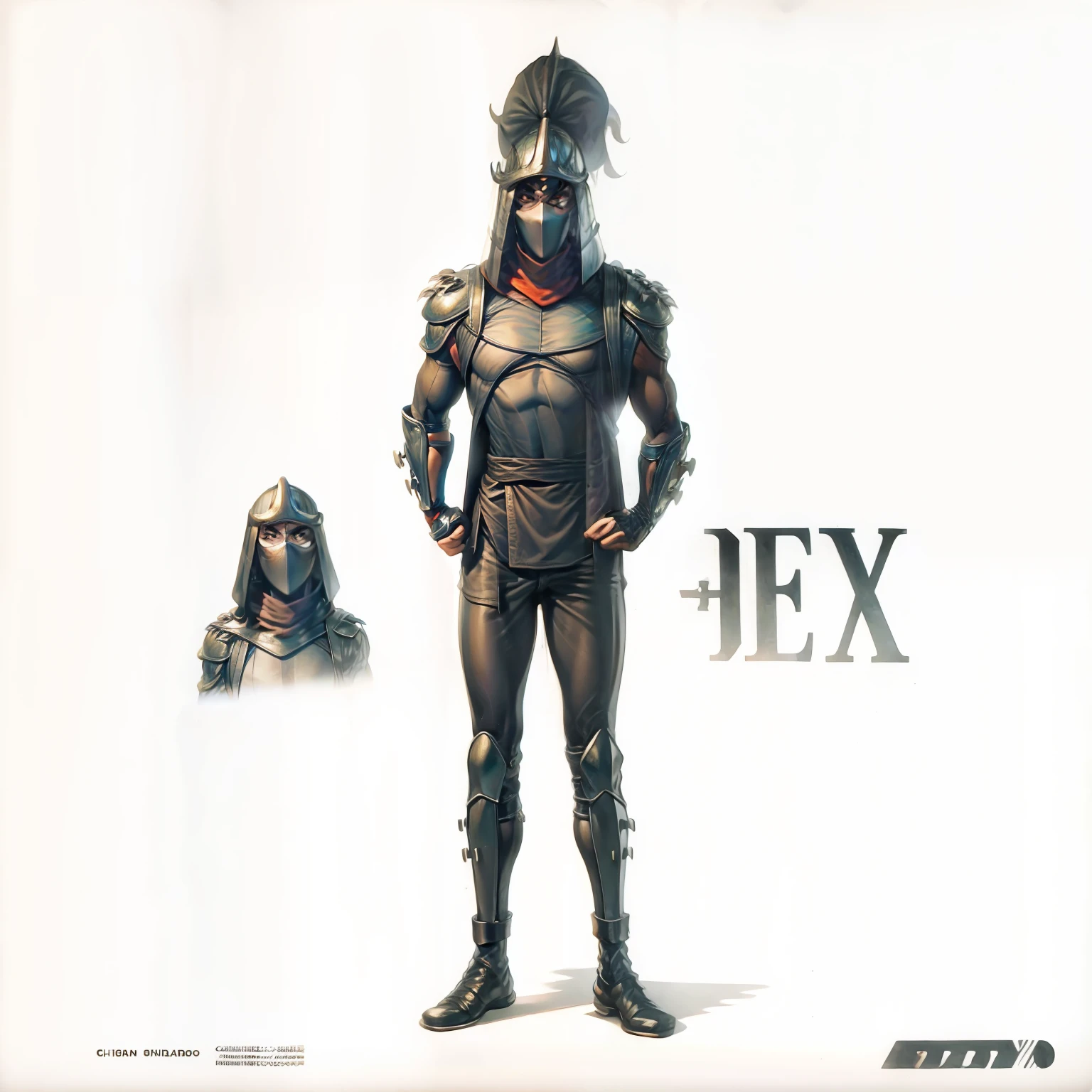 barret, dark skin male with gun arm and tattoo, sunglasses, shirtless , (( Leather G-string that doesn't completely cover the cock )) , full body , black boots