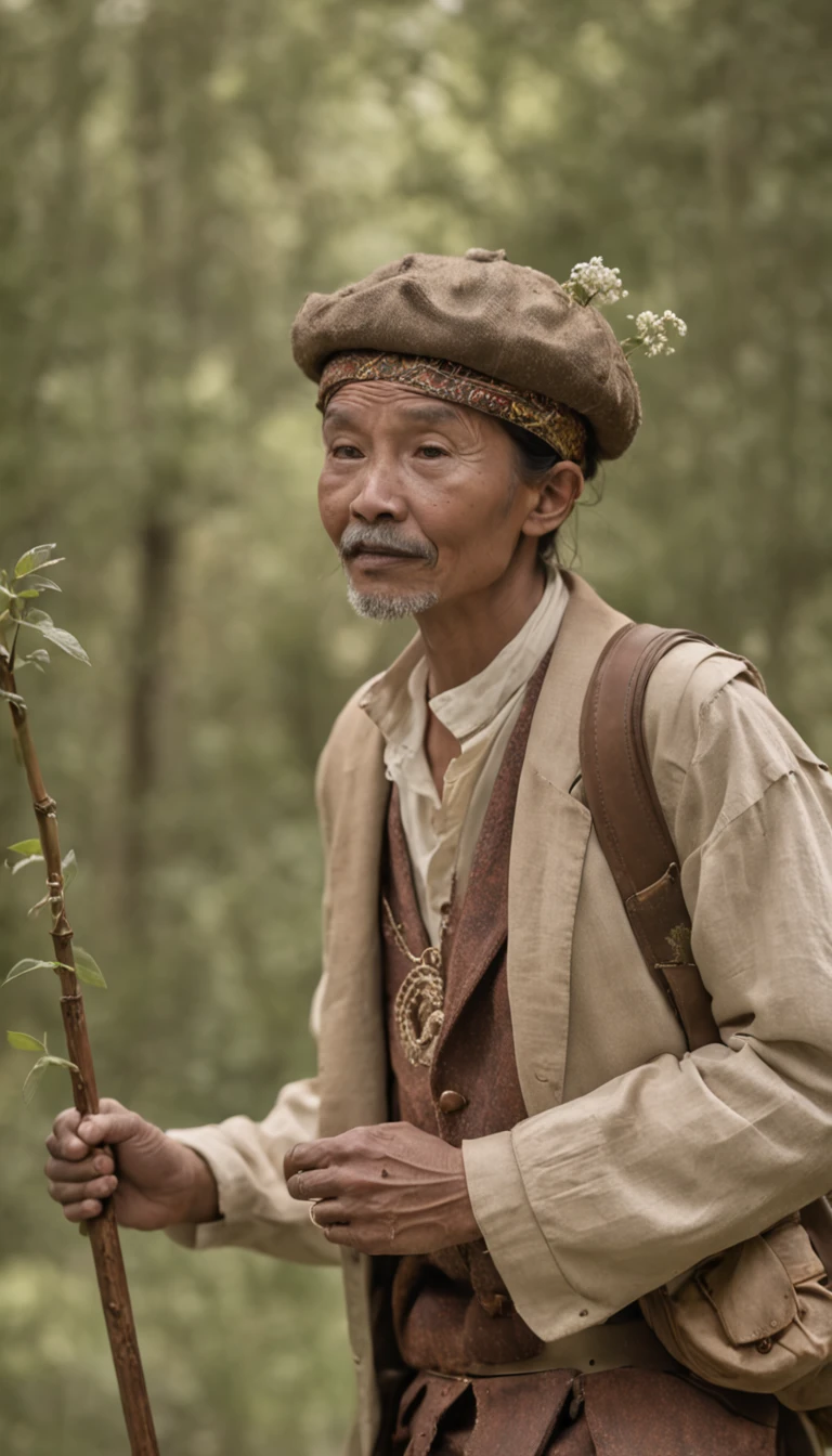 The Fool: A wanderer, clad in simple attire, sets forth on a transformative journey. Their eyes shine with innocence and curiosity. The Fool embodies adventure and new beginnings, guided by intuition. Their bamboo staff symbolizes resilience. This image captures the Fool's limitless potential and the excitement of embracing the unknown.