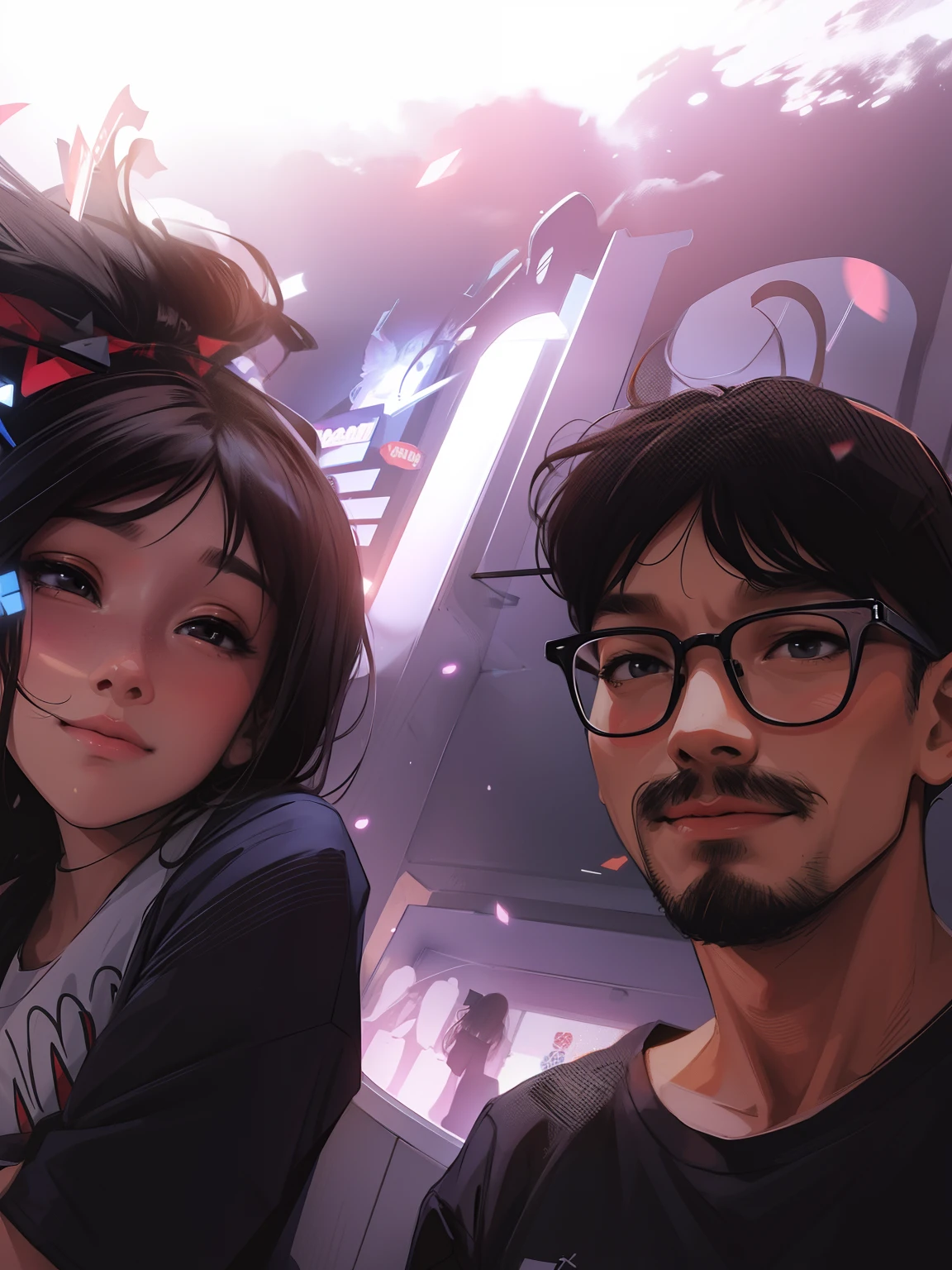A couple, change the image to the anime picture