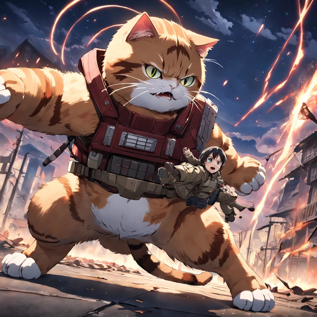 cat with attack-on-titan maneuver gear
