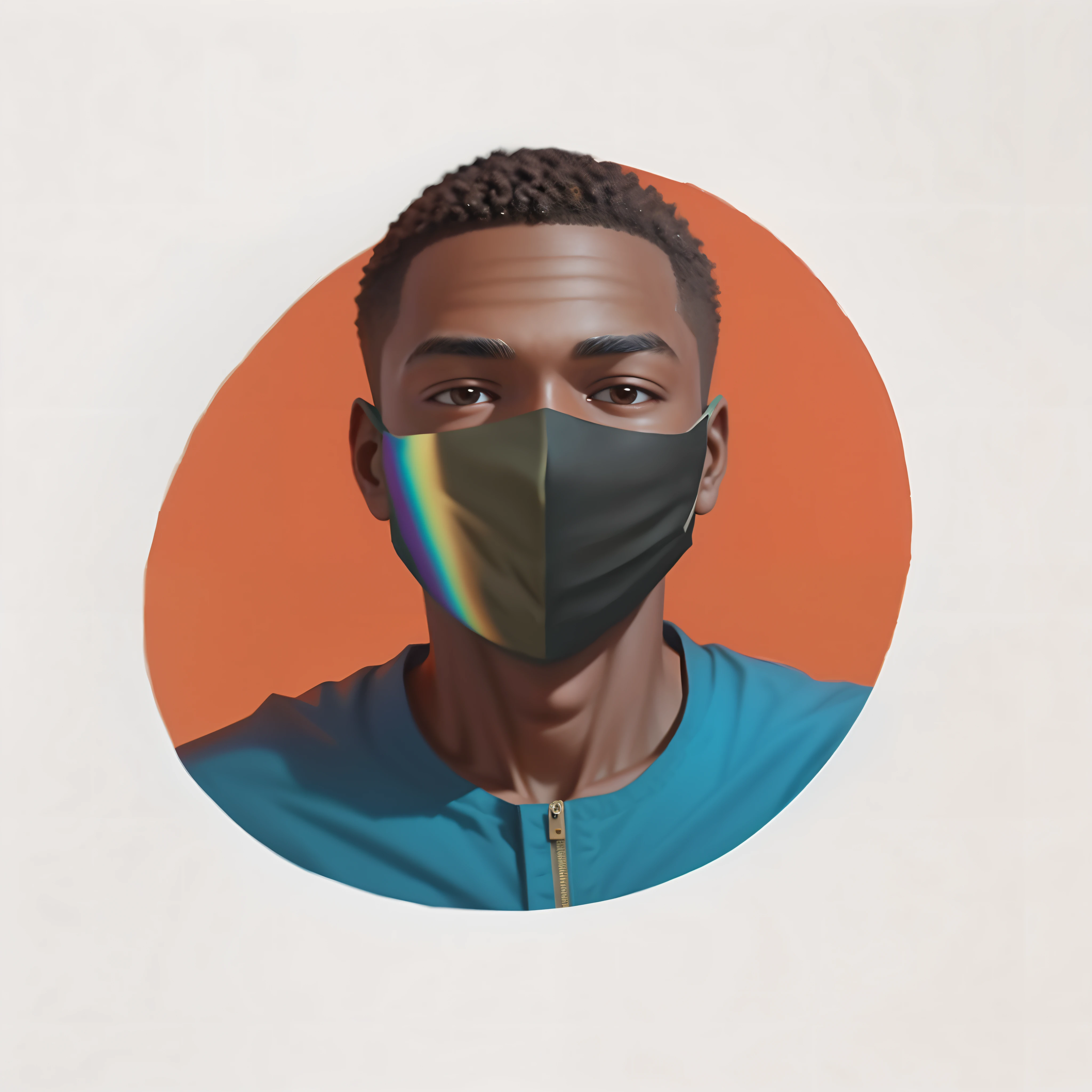 "Golden background, Nigerian boy wearing face masks, high-resolution 8k artwork, Golden, cinematic lighting