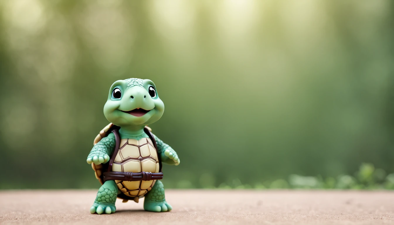 anthropomorphic turtle，Green background，simplebackground，solid color backdrop，Full body frontal photo，1 Cute Hanfu Panda Man，standing on your feet，full bodyesbian, Solo,frontage，facing to audience, ssmile，Background bokeh，lightand shade contrast，tmasterpiece，flatillustration，minimal style，4K