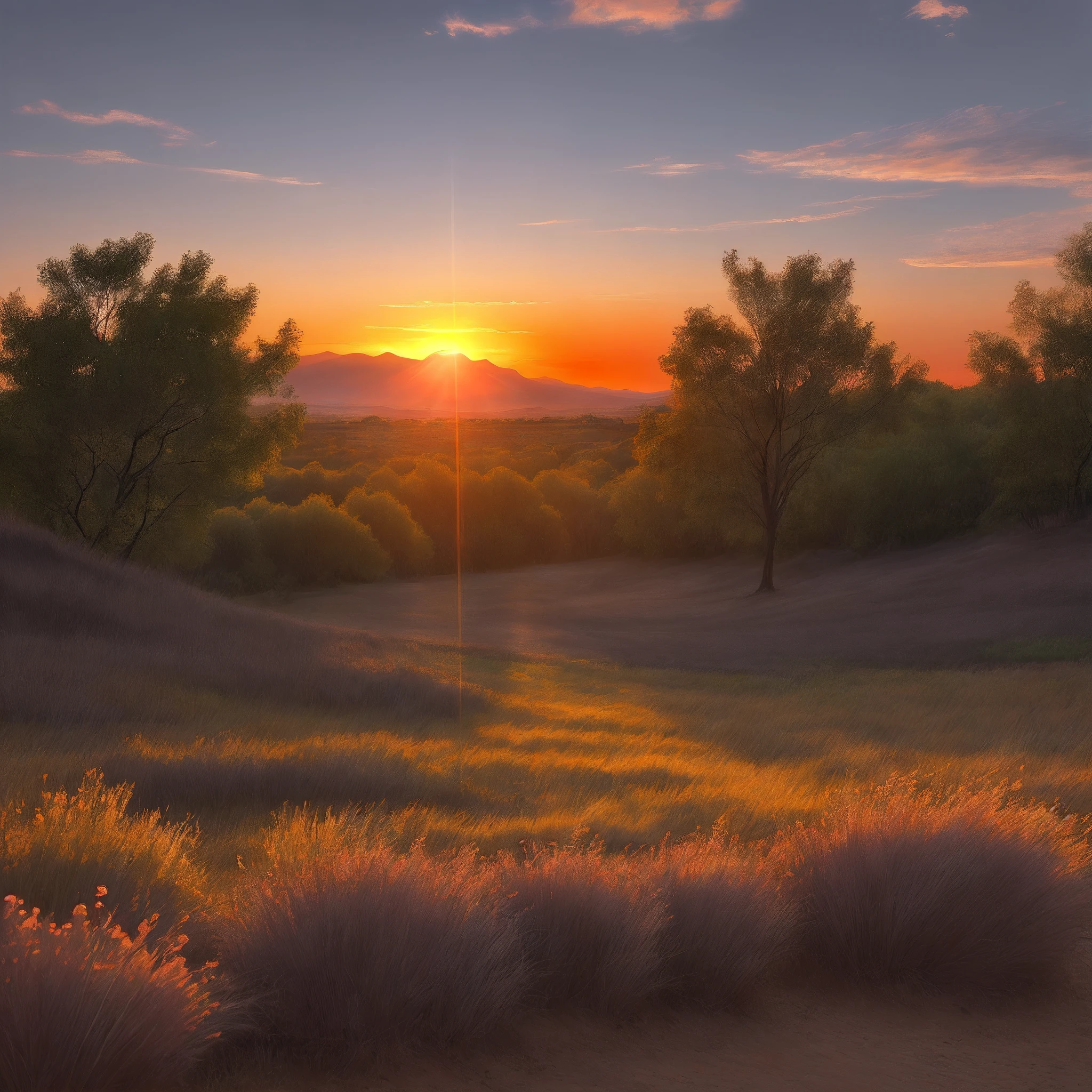 the setting sun