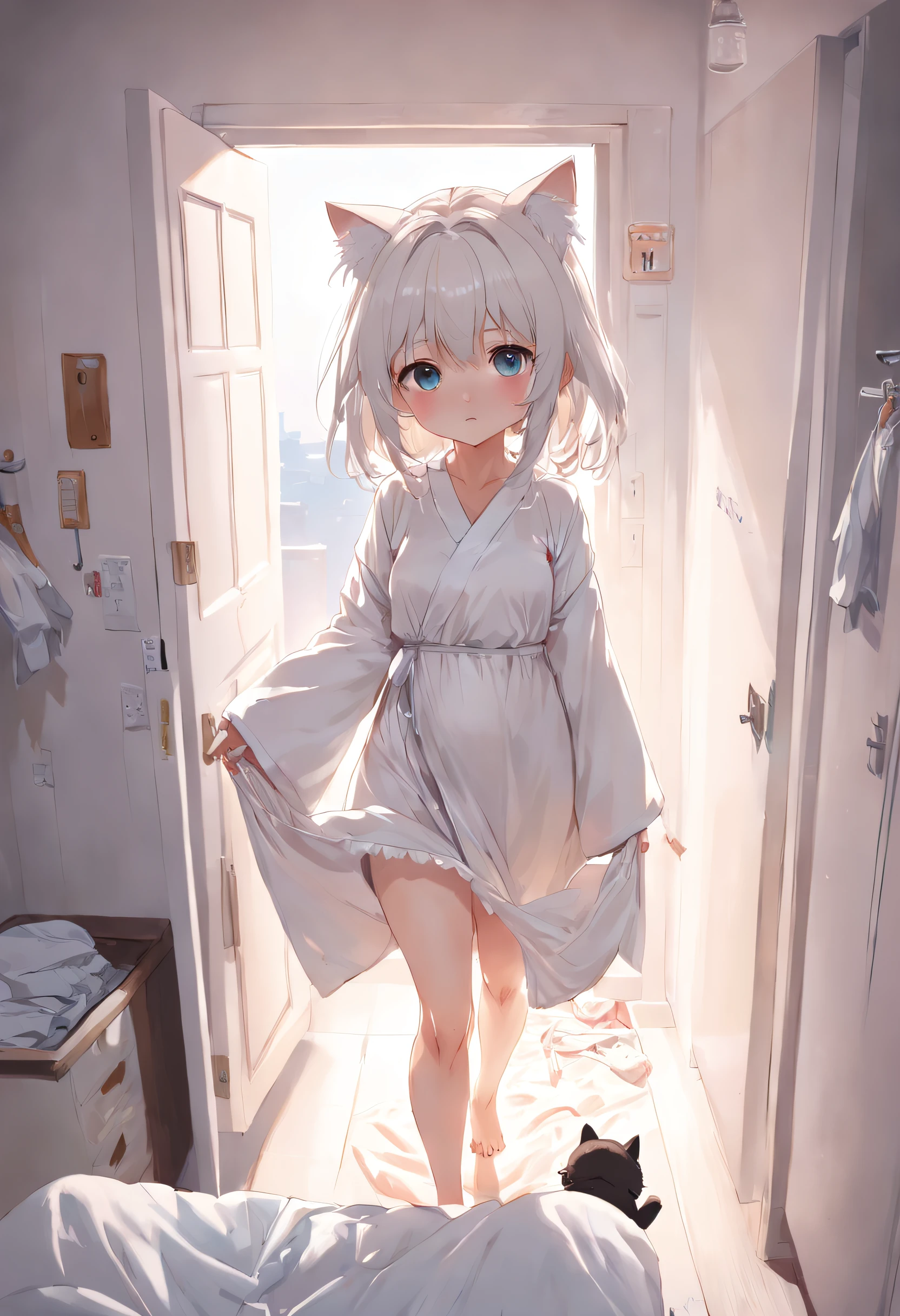 Poor little ,legs are open,Crying,helpless,Clothes made of transparent material,gossamer,比基尼,No underwear,One word horse,yoga