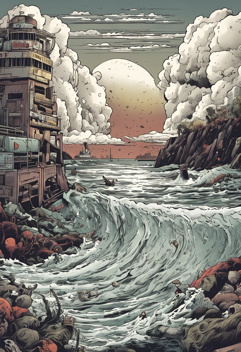 nuclear radiation nuclear wastewater anti-poison detoxification zombies ruins nuclear sewage discharge into the sea marine pollution marine animal mutation  Japanese