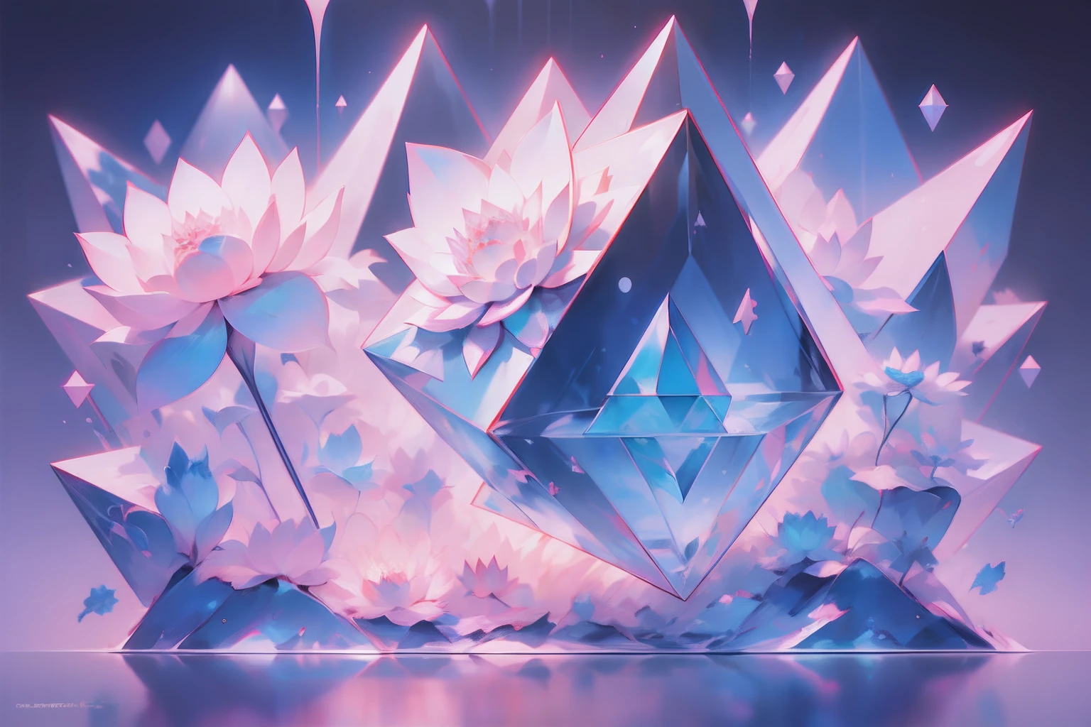 (((Geometric symmetry))),轴对称,(((Geometric plane))),Colors complement each other,Diamond lotus,Diamond-shaped lotus,triangles,Diamond