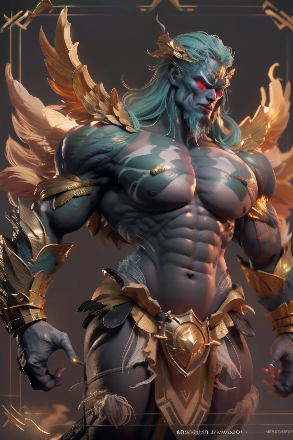 Game character standing drawing design,golden armour,gold,Creatures of Paradise,Strong limbs,massive wings,feater,and the sun was shining brightly,Be positive,Huge broadsword,Fighting posture,(full bodyesbian:1.4),with black background,clean backdrop,depth of fields,high light,Real light,Ray traching,OC renderer,UE5 renderer,Hyper-realistic,best qualtiy,8K,Works of masters,super-fine,Detailed pubic hair,Correct anatomy,