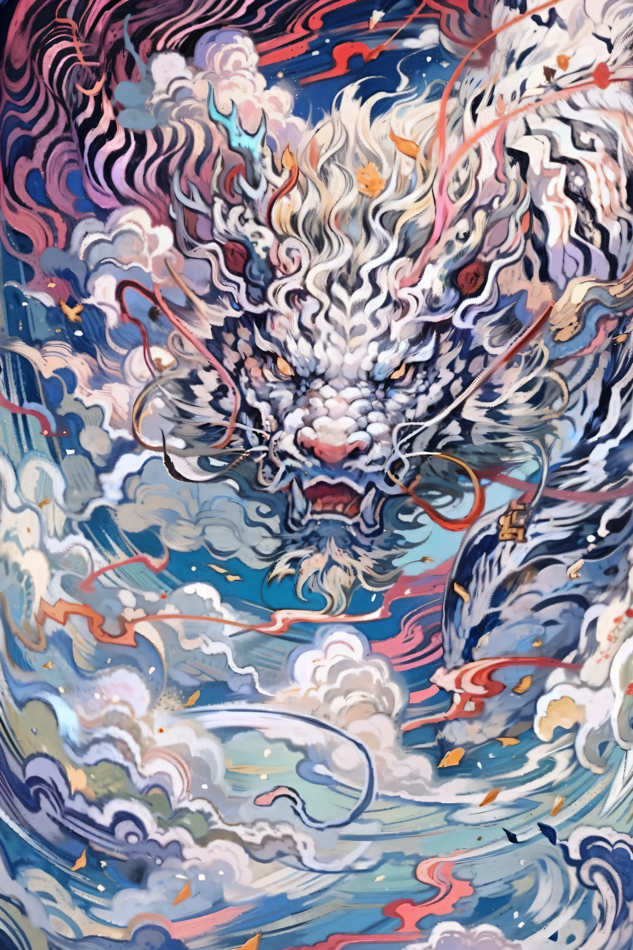 the white tiger,火焰,clouds