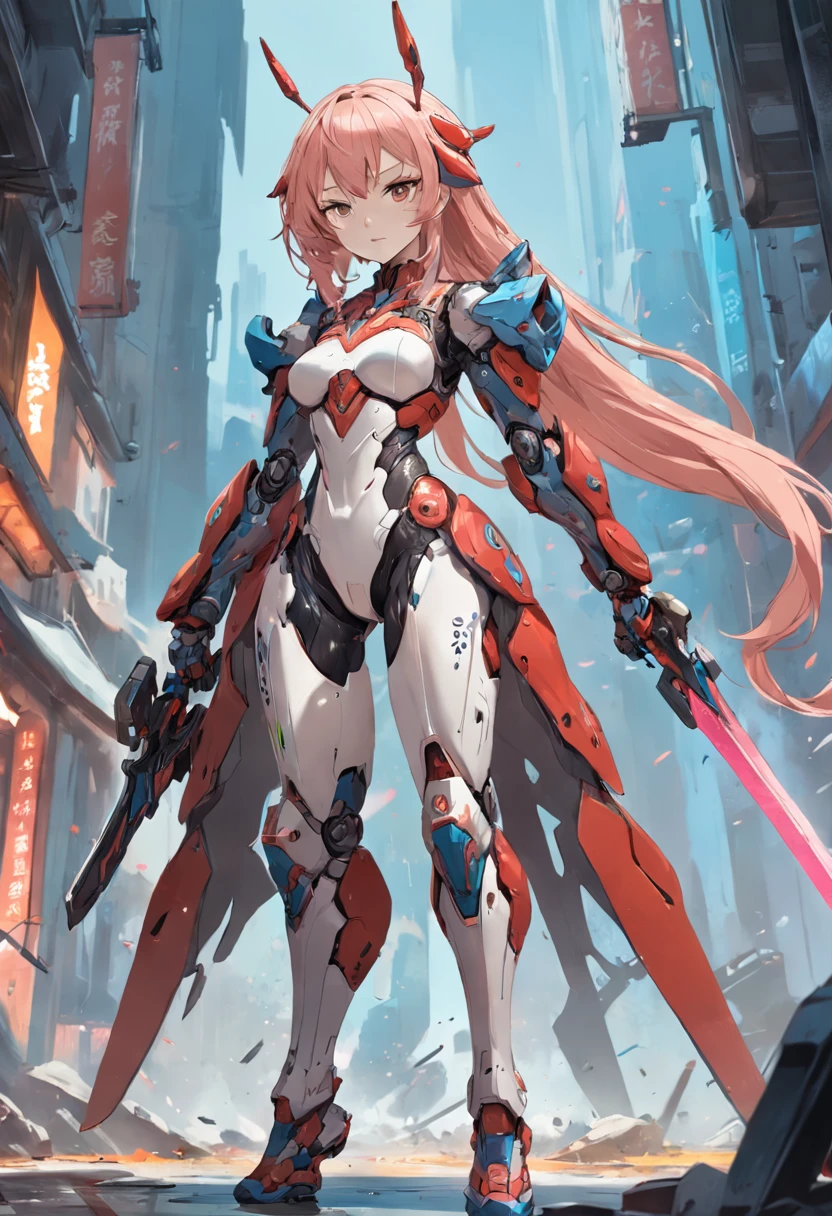 a close up of a person in a costume with a sword, full body concept, full body concept art, detailed full body concept art, ( ( concept art of character ) ), female mecha, senior concept artist, beautiful full-body concept art, interesting character design, full body action concept art, skin concept, inspired by the senior character artist, Feng Zhu concept art