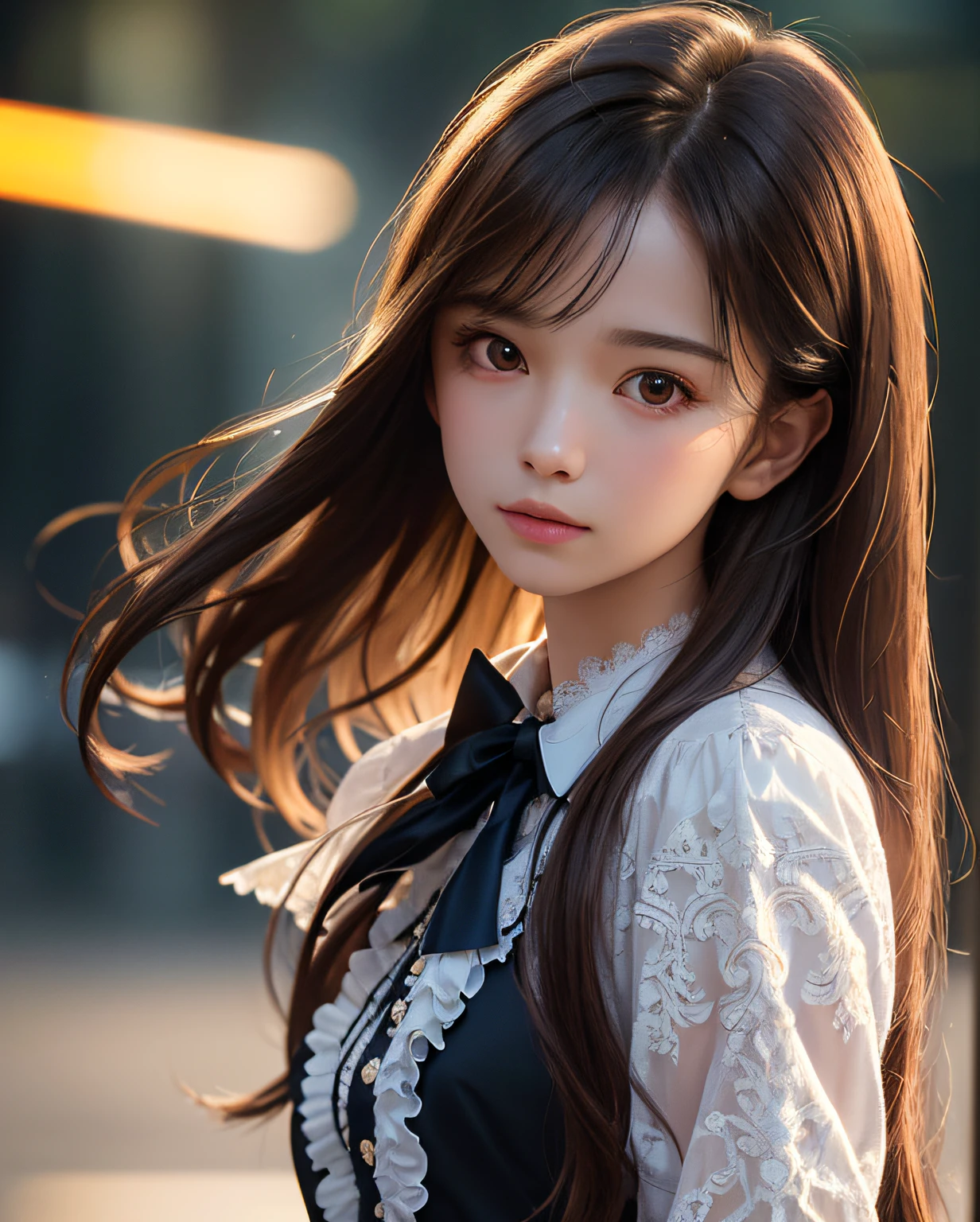 best quality, ultra hi res, photoreaslistic, a photography of a beautiful girl, detailed face, undressing, (detailed Cropped lace blazer with a lot of frills and ribbons), Mountain, (face close up), seductive look, looking at another, random background, Sofia,
Pure_Innocent_girl, pureerosface_v1, (upper body), pov, (((depth of field))), pale and lustrous skin, (small breasts), neon glow, random background, vivid,detailed, realistic, beautiful, stunning lighting, stunning reflections, sun rise, bokeh mood, very long hair,,
