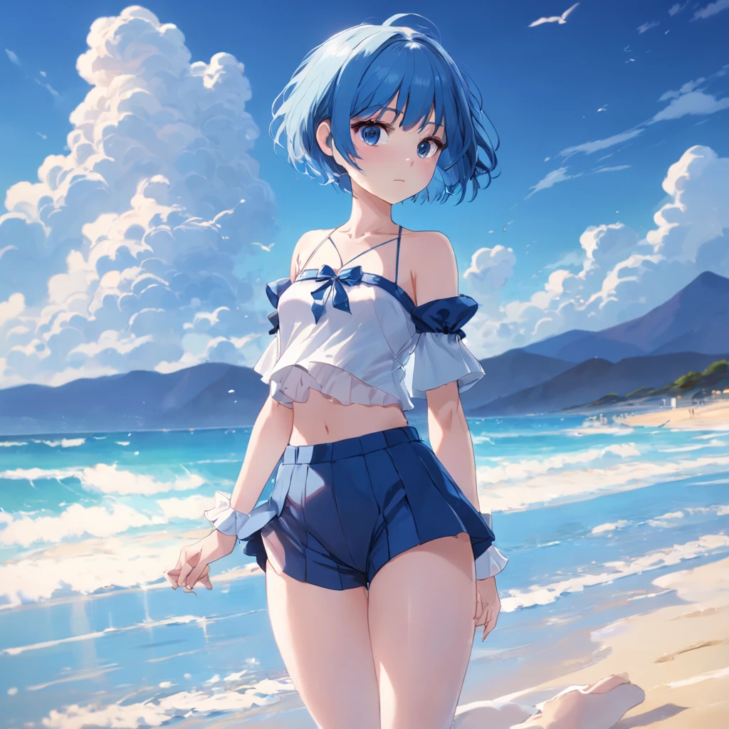 Bikini Girl、Blue hair short