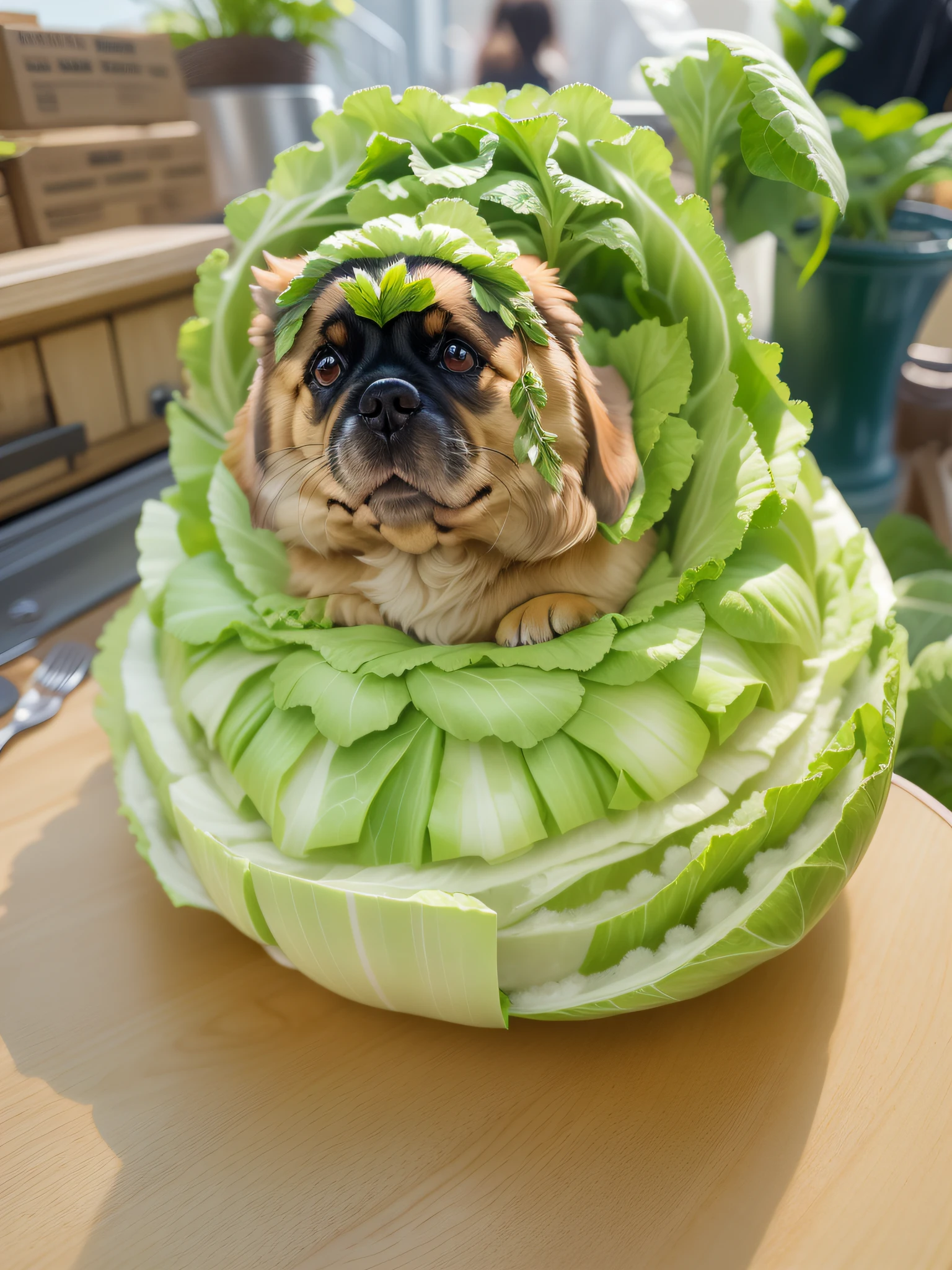 Cabbage carving,doggy