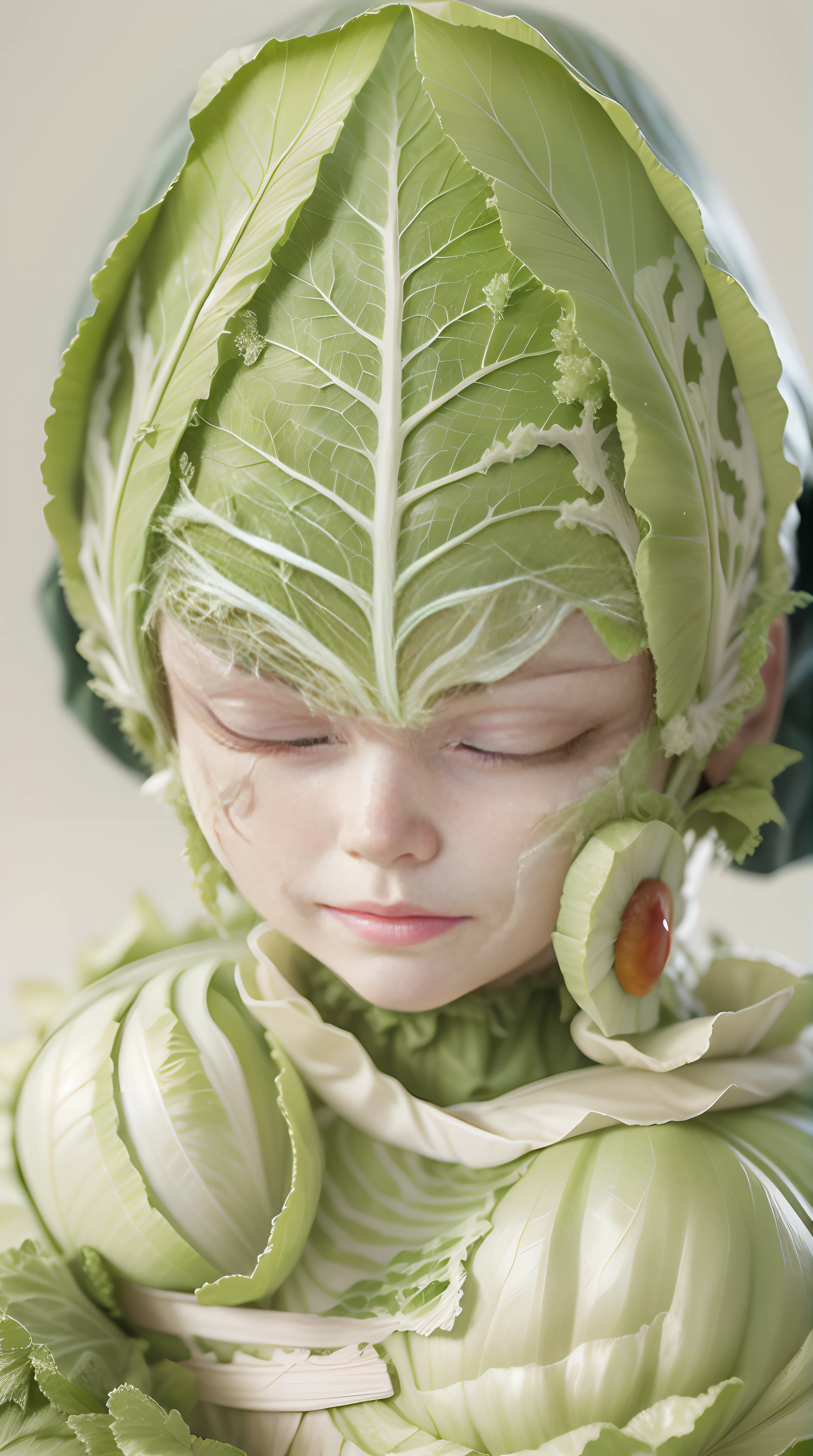 Cabbage carving，woman