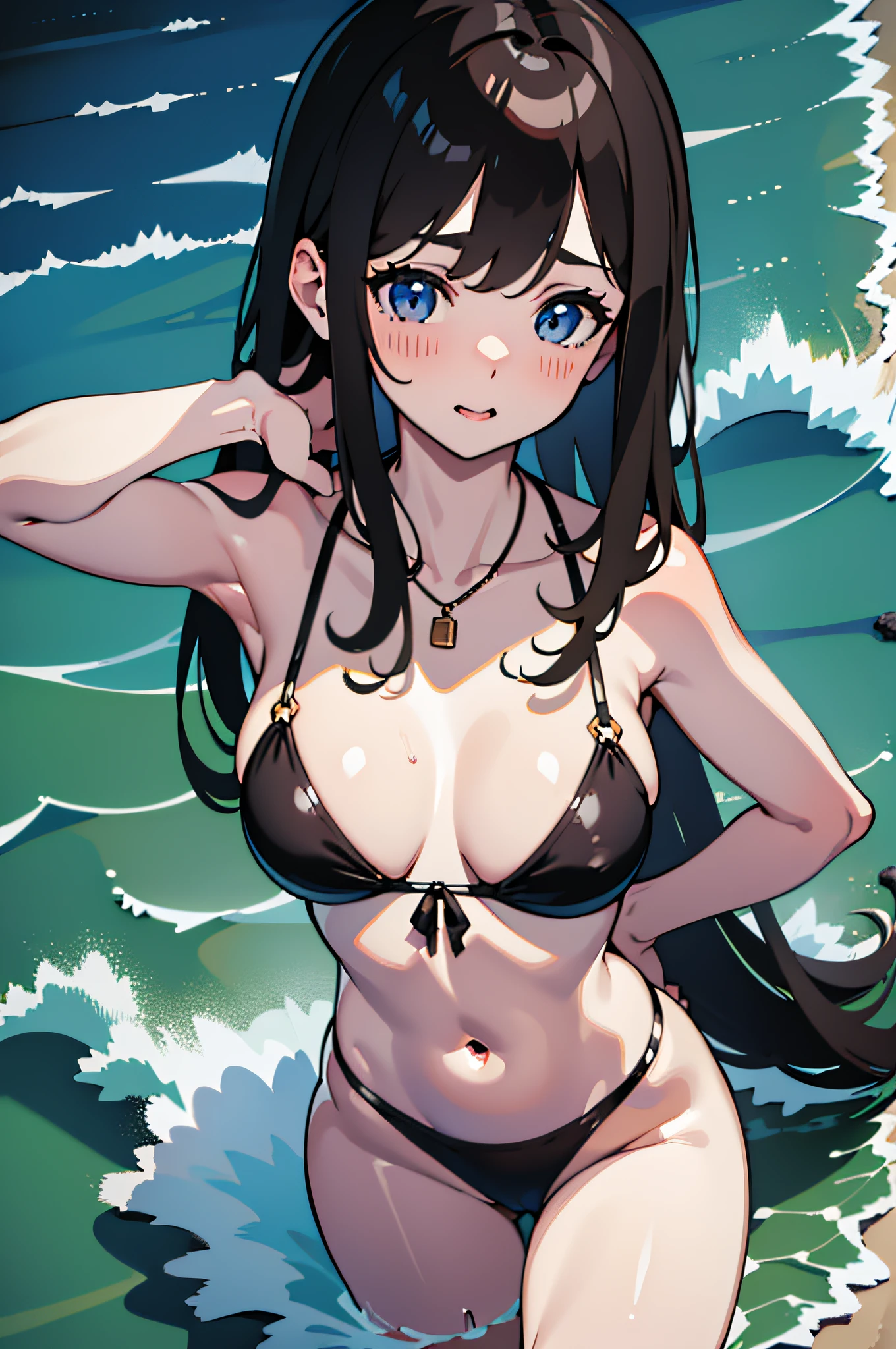 ((Best Quality, 8K, masutepiece:1.3, 1 girl, Beautiful Girl)), Cute, Dynamism, Detailed face, Detailed skin, Detailed eyes, Detailed lips, Detailed fingers, Round buttocks, Photorealistic, Raw photo, Natural light, Perfect Anatomy, Looking at Viewer, Queen of the Sea, cut-out monokini, In the sea, Deep sea, spreading legs