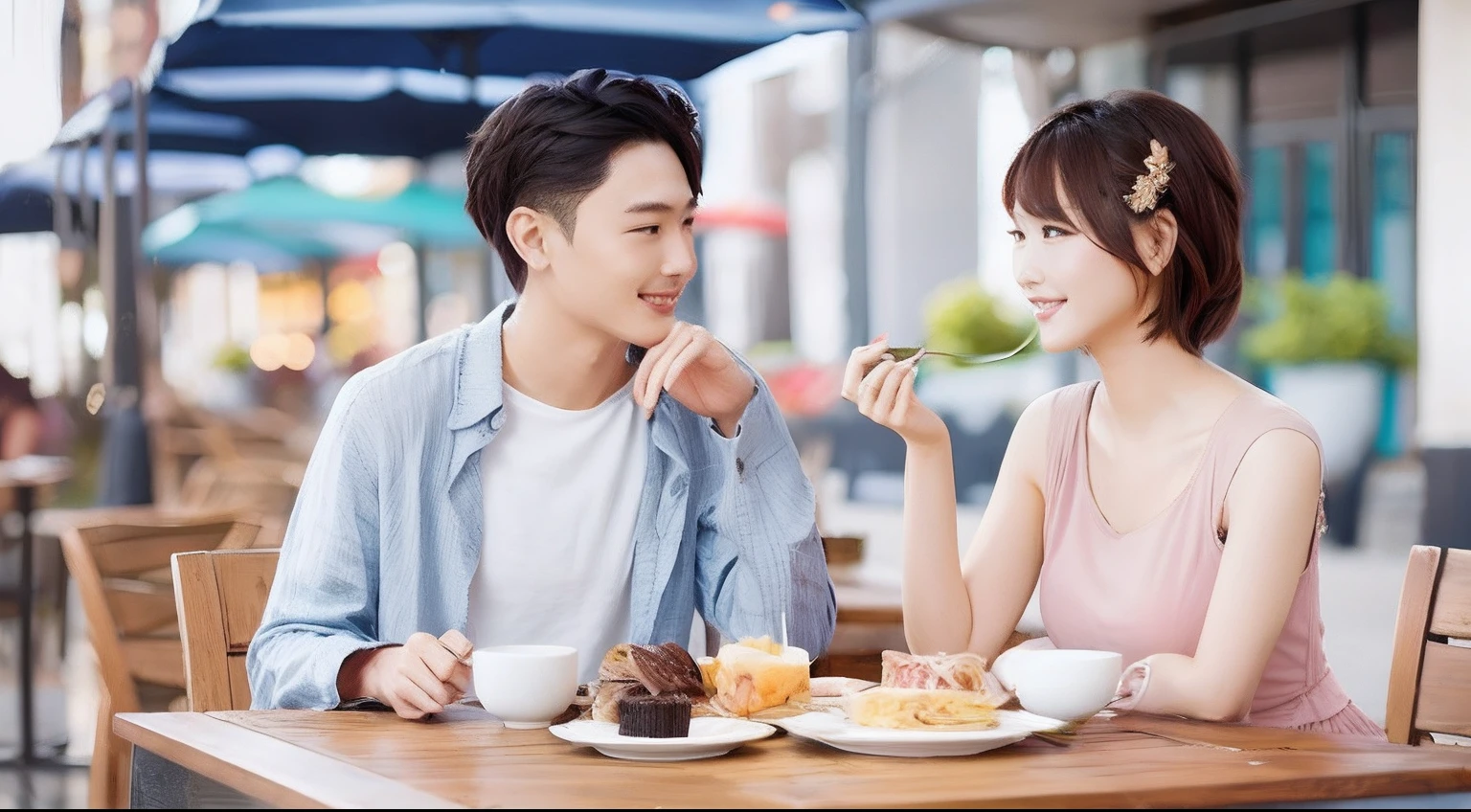 dine、Beautuful Women、with a good figure、Raised sexy、handsome、