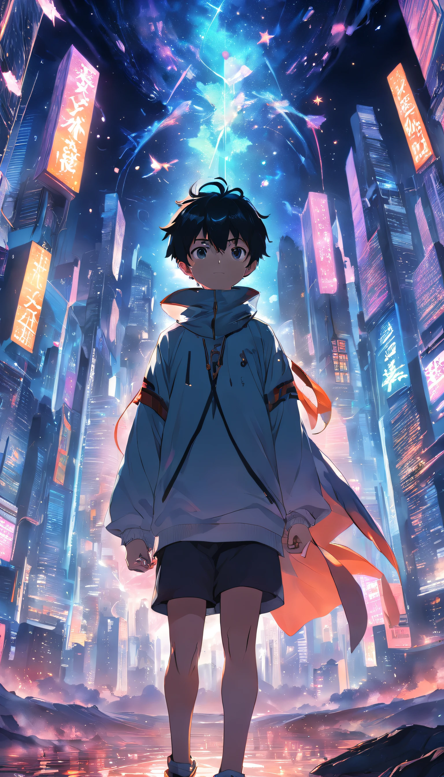 Amazing Programmer boy Desgining websites hypervisual space and stars