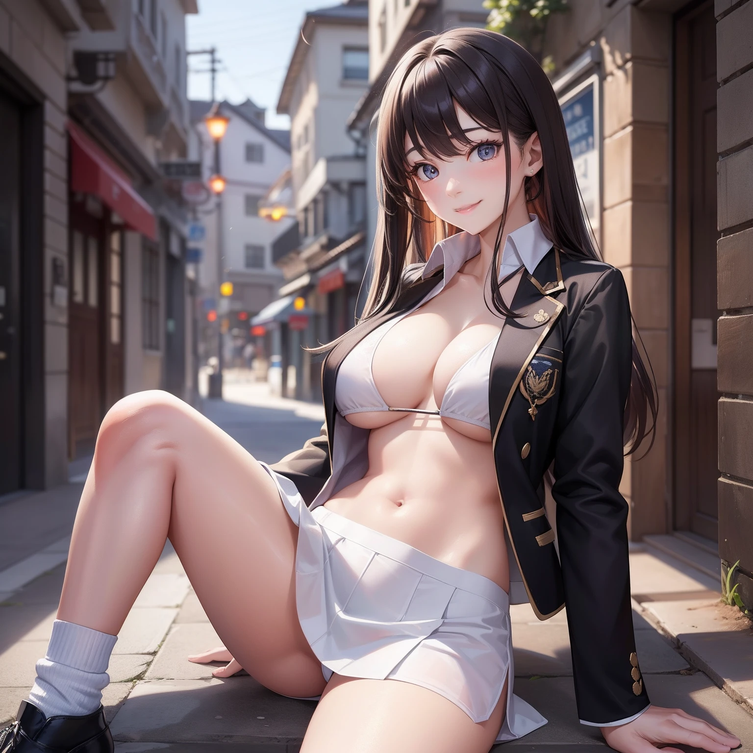 校服 blazers girl with a smile Loose Socks a beauty girl top-quality masterpiece 超A high resolution huge tit beautiful a girl