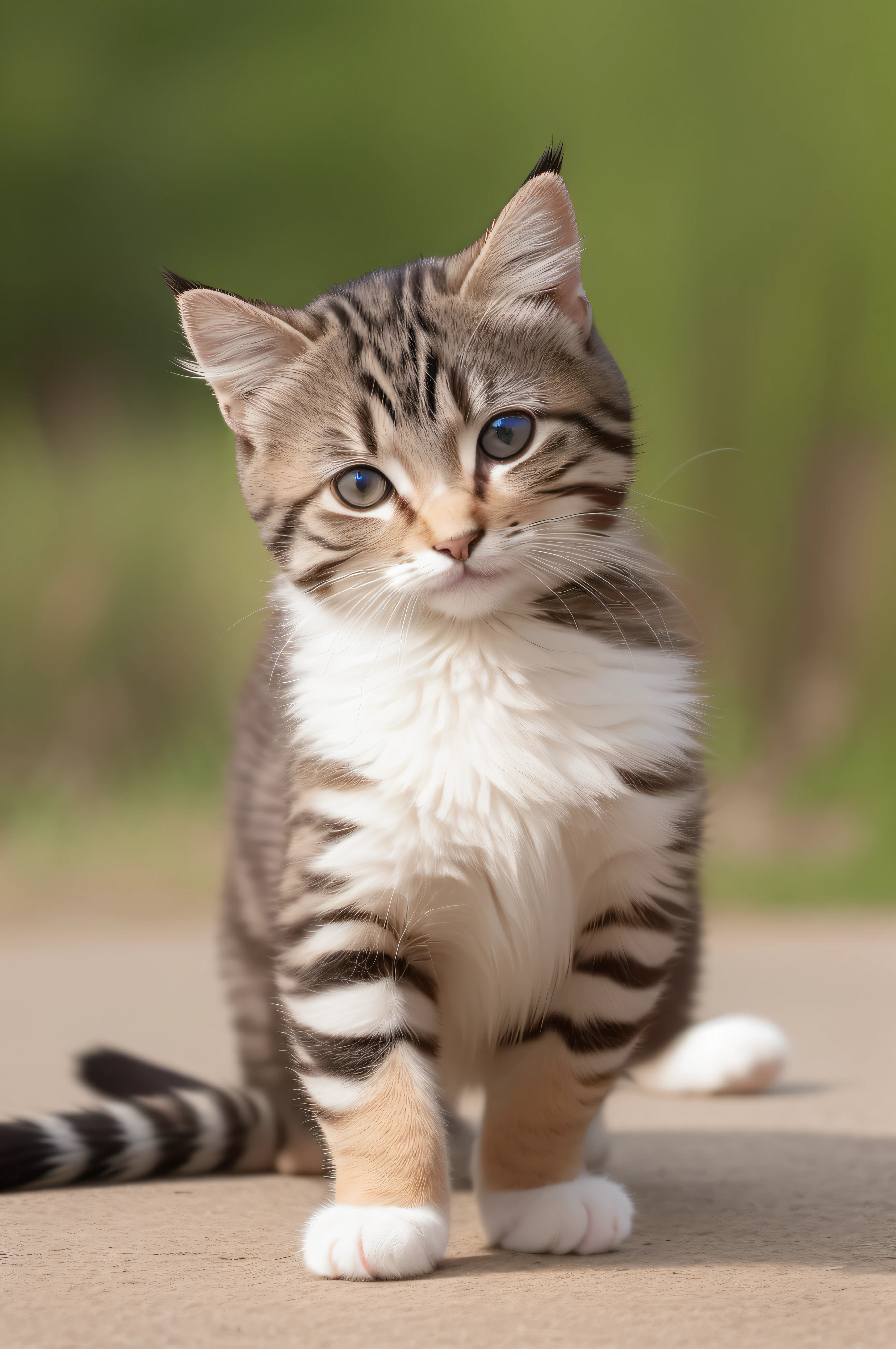 1animal、jumpping、Aiming for prey、Withheld、minimalistic、Cat、A kitten、cute little、Top image quality,