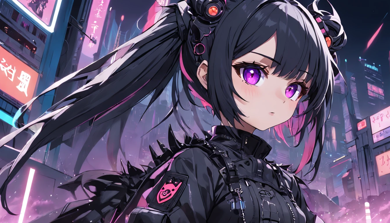 (combats:1.2, Devastating:1.3, cyber punk perssonage:1.2, goth loli:1.2, battle garment, nigth)