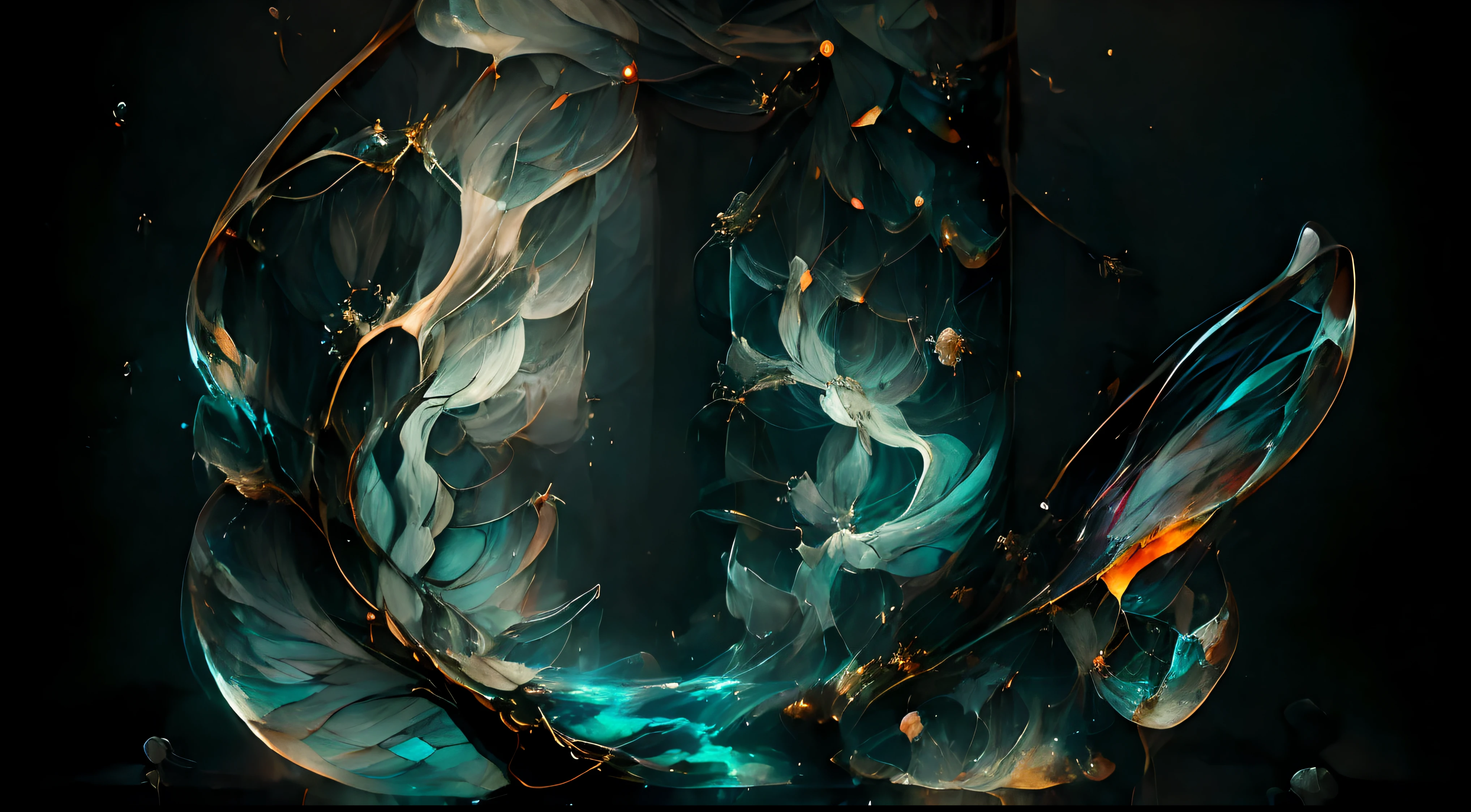 Crea una fascinante obra de arte abstracta con un enfoque en la fluidez y el movimiento. Utilice una paleta de colores rica y diversa, Blend tones seamlessly to evoke a sense of continuous movement. Explore the interplay between softness, Suave, Sharp shapes, Dynamic edges. Deja que los colores sangren y se mezclen, giving the impression of swirling currents or energetic vibrations. Incorporar elementos de la naturaleza, like gentle curves that resemble ocean waves, Vibrant bursts reminiscent of blooming flowers, or power lines that resemble gusts of wind. He fuses these natural motifs with abstract forms to create a harmonious and captivating composition.... Embrace the idea of serendipity and spontaneity while allowing colors and shapes to take shape organically. Anima a la obra de arte a desarrollarse como un viaje, invitar al espectador a explorar e interpretar las profundidades del paisaje abstracto. This work of art should inspire a sense of wonder and fascination.., Atraer a los espectadores a su fascinante mundo de colores y formas. The blend of abstraction and nature will transport observers to a realm of imagination and excitement...., leaving a lasting impression of beauty and creativity.