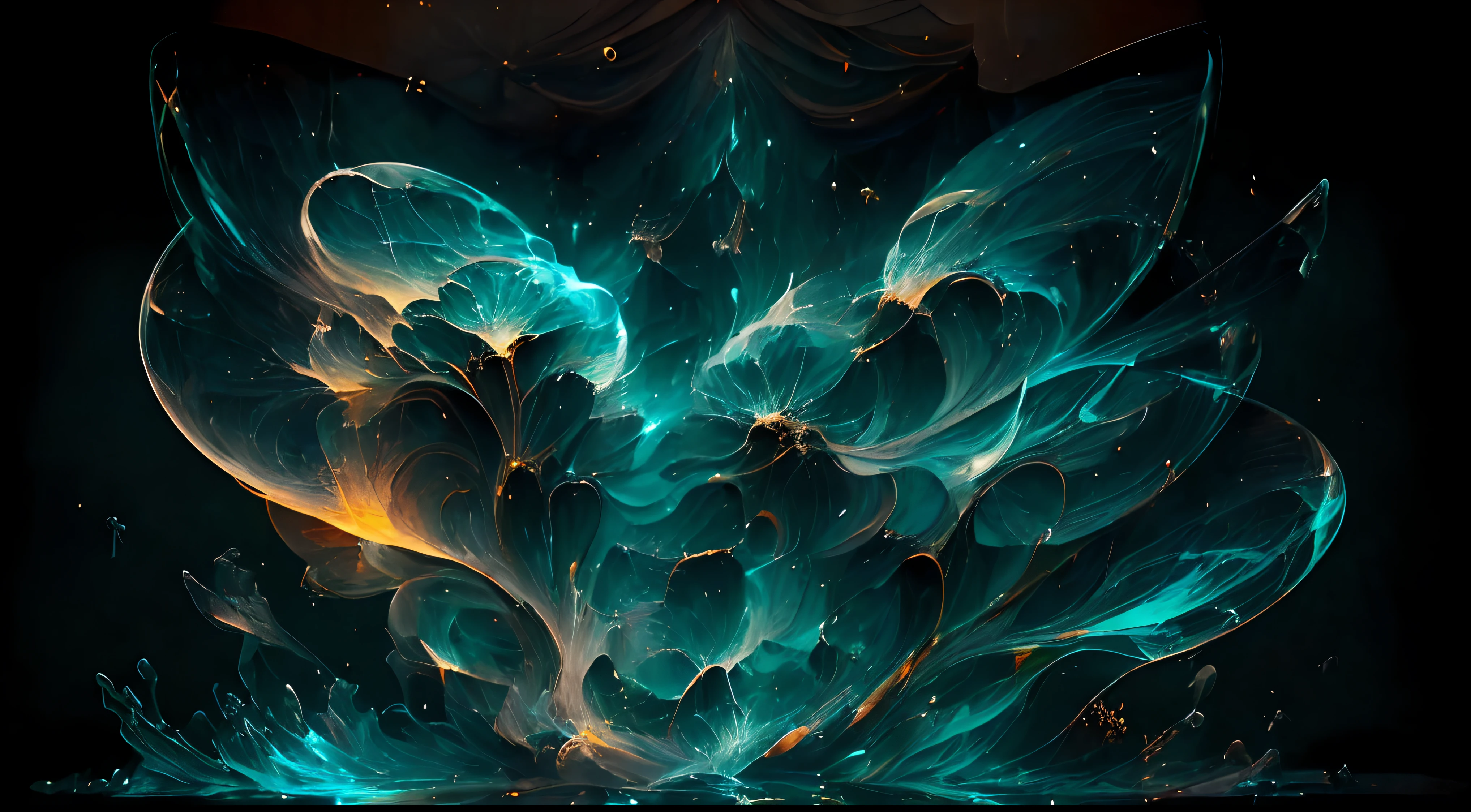 Crea una fascinante obra de arte abstracta con un enfoque en la fluidez y el movimiento. Utilice una paleta de colores rica y diversa, Blend tones seamlessly to evoke a sense of continuous movement. Explore the interplay between softness, Suave, Sharp shapes, Dynamic edges. Deja que los colores sangren y se mezclen, giving the impression of swirling currents or energetic vibrations. Incorporar elementos de la naturaleza, like gentle curves that resemble ocean waves, Vibrant bursts reminiscent of blooming flowers, or power lines that resemble gusts of wind. He fuses these natural motifs with abstract forms to create a harmonious and captivating composition.... Embrace the idea of serendipity and spontaneity while allowing colors and shapes to take shape organically. Anima a la obra de arte a desarrollarse como un viaje, invitar al espectador a explorar e interpretar las profundidades del paisaje abstracto. This work of art should inspire a sense of wonder and fascination.., Atraer a los espectadores a su fascinante mundo de colores y formas. The blend of abstraction and nature will transport observers to a realm of imagination and excitement...., leaving a lasting impression of beauty and creativity.