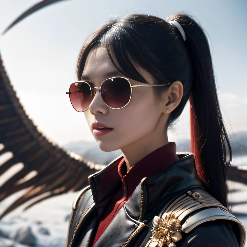 Close to the prism door,32K(tmasterpiece,k hd,hyper HD,32K)Burgundy double ponytail,flower stick,Indigo Skull King ,Hold the big G steering wheel (The skeleton is realistic:1.4),Python pattern robe,Silver skull flower ornaments,Sargin linen cloak,Petals flutter,Snow red marble sunglasses,Hold your head high,Be proud,The nostrils look at people, A high resolution, the detail, RAW photogr, Sharp Re, Nikon D850 Film Stock Photo by Jefferies Lee 4 Kodak Portra 400 Camera F1.6 shots, Rich colors, ultra-realistic vivid textures, Dramatic lighting, Unreal Engine Art Station Trend, cinestir 800,Hold your head high,Be proud,The nostrils look at people,Tsundere,Petals flutter,Petals flutter,Sprinkle with gold dust,Fluttering,Impeccable,( reasonable design, Clear lines, High sharpness,Best quality, Very detailed skeleton, The skeleton of a masterpiece, offcial art, movie light effect, 4K skeleton(((Snow red marble sunglasses)))Snow red marble sunglasses