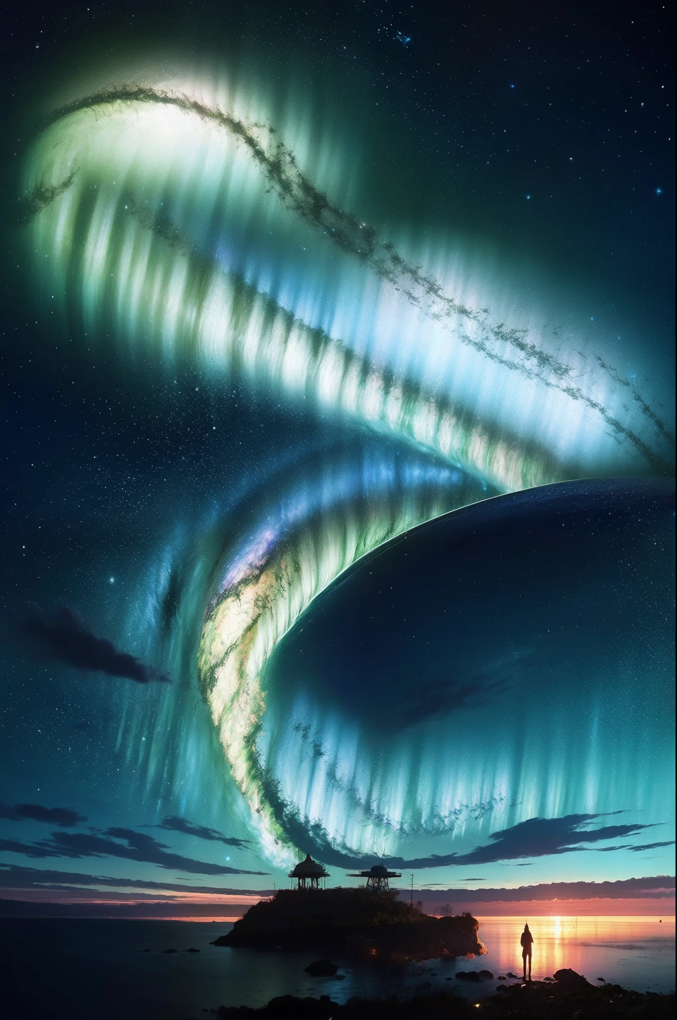 a sticker,Detailed portrait of a beautiful astronaut woman full of hope,Has wavy blonde hair,nier:automata inspired,bravely default inspired,A dynamic but dull but exhilarating cosmic projection,space nebula background,smooth,bold colour,expressionistic