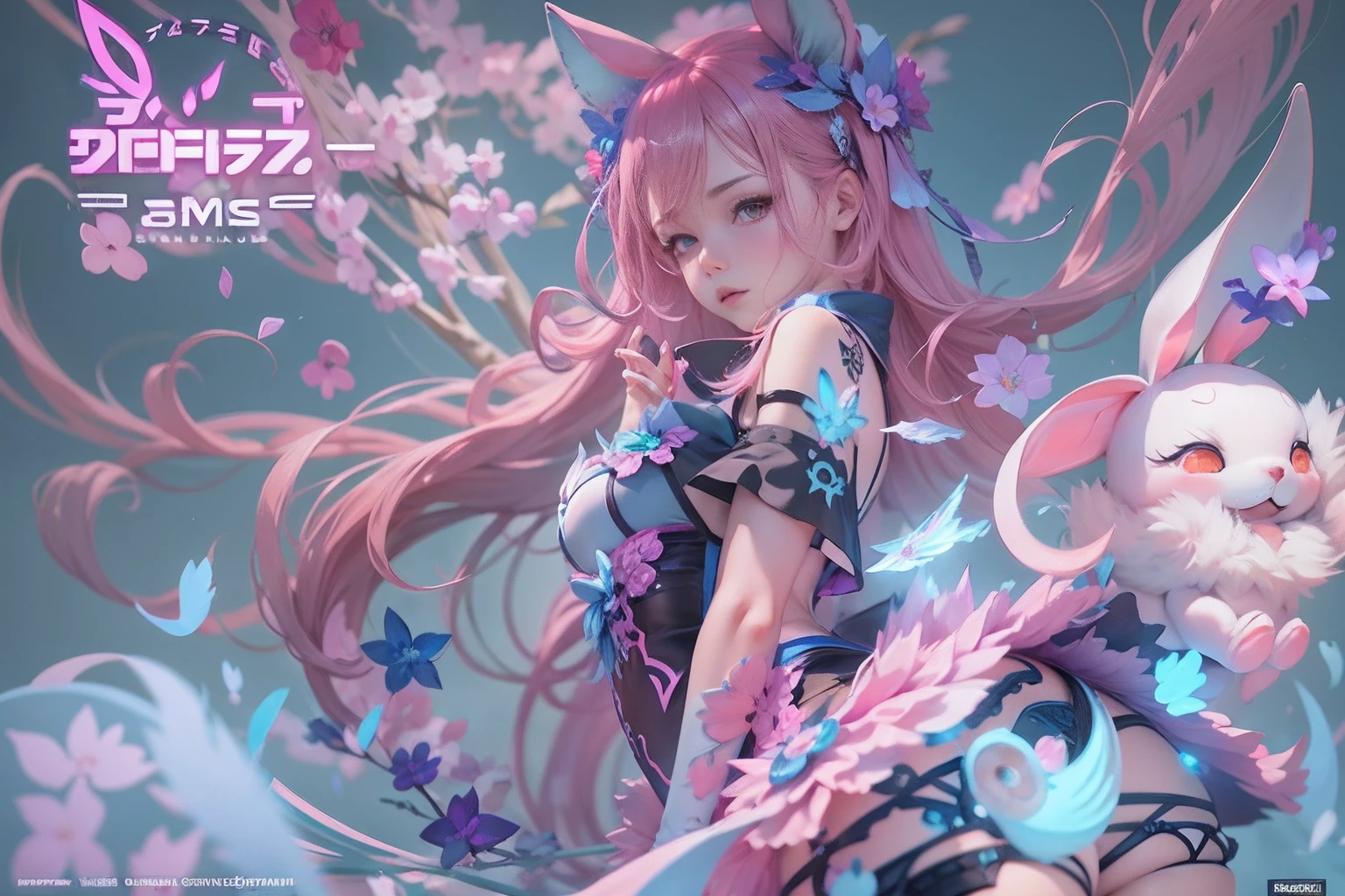 Anime-, WLOP and Sakimichan, edgBunny, Guviz-style artwork, Fantasy art style, 2. 5 D CGI anime fantasy artwork, Fanart Meilleure ArtStation,  trending on cgstation, wlop and ross thran, Guviz，SakuraNS，(edgBunny)，in pink，blue colors