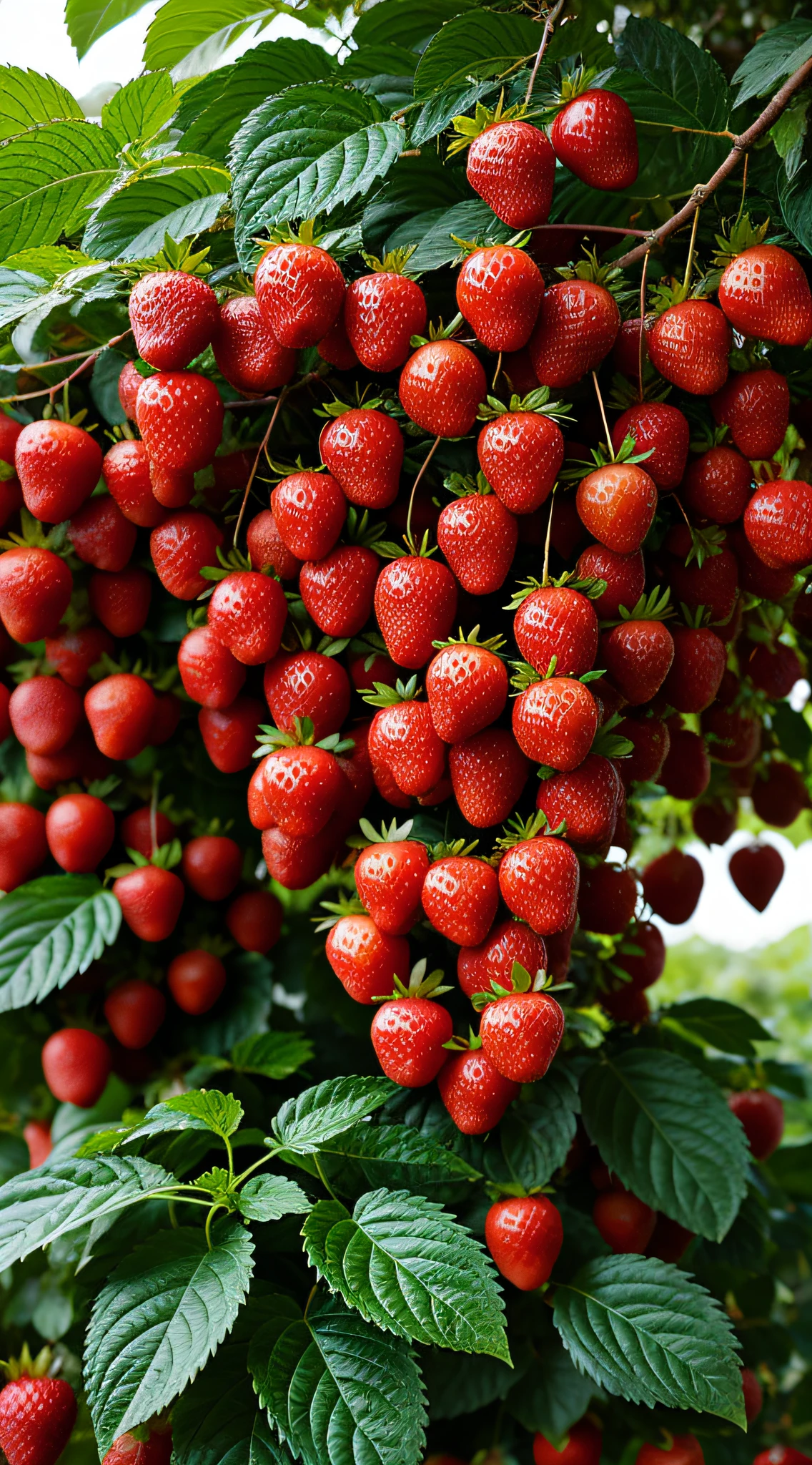 white colors，White strawberries