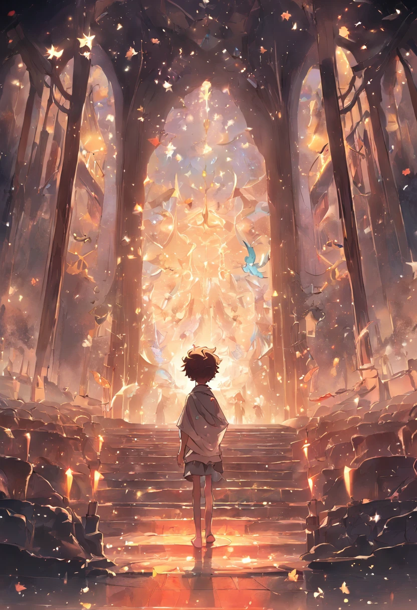Illustration for a fairy tale about a boy who does not like to go to school