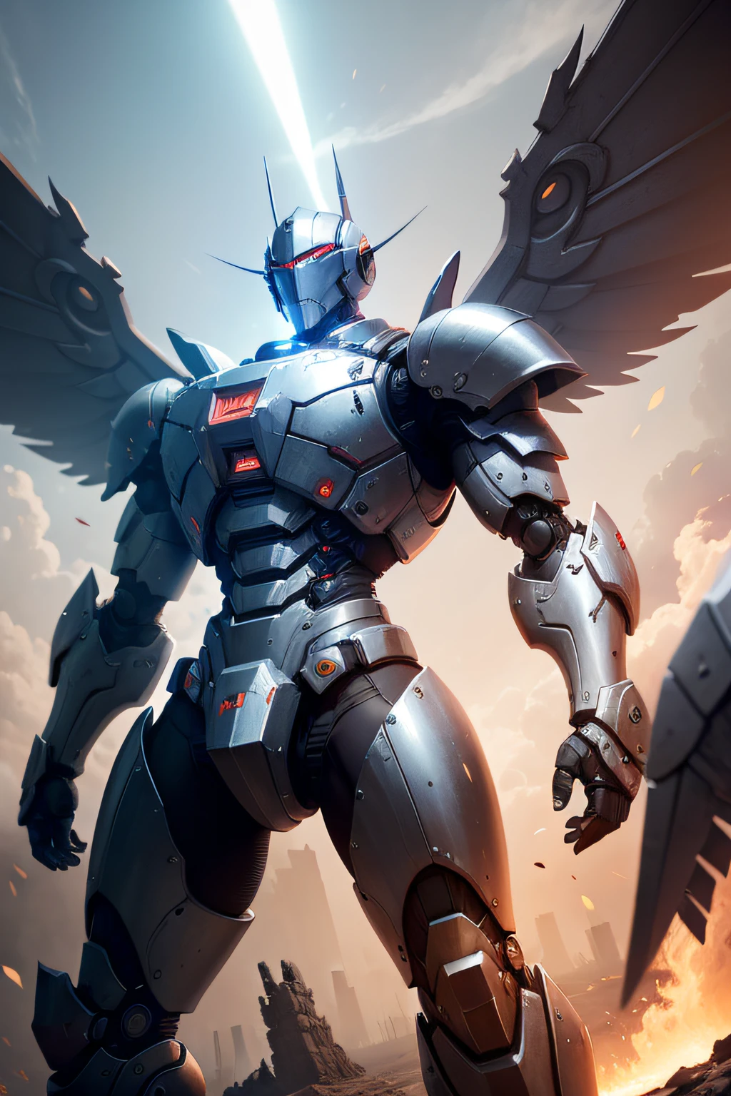 robot，battle armor，Steel wings