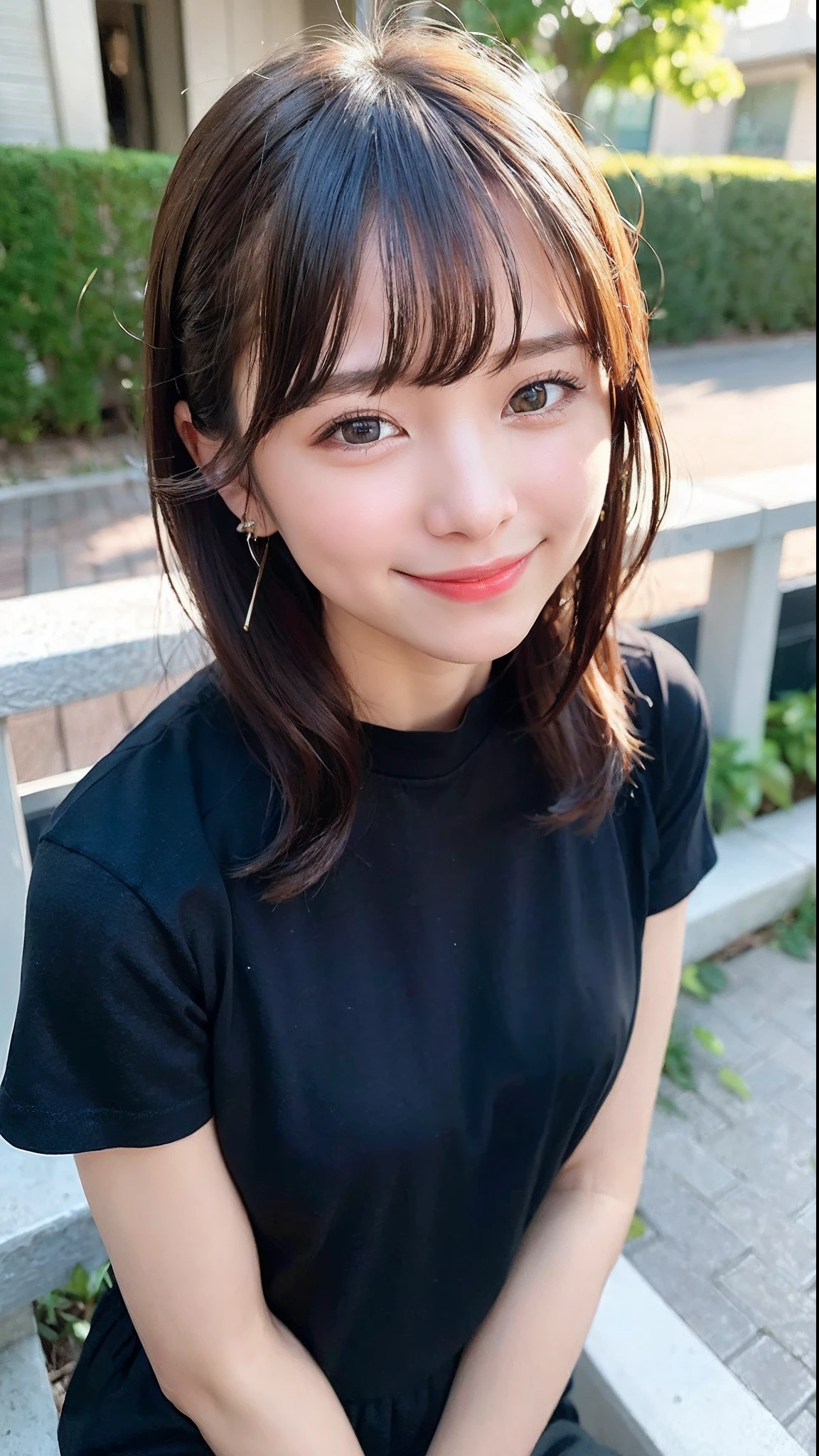 Best quality,raw photo , 19 years old Japanese female idol, face closeup ,from above , selfie , POV , dynamic angle,leaning forward, Squatting, Spread legs, school uniform , undies ,Short hair, bowl cut ,cute face ,edgy,droop ,wet ,