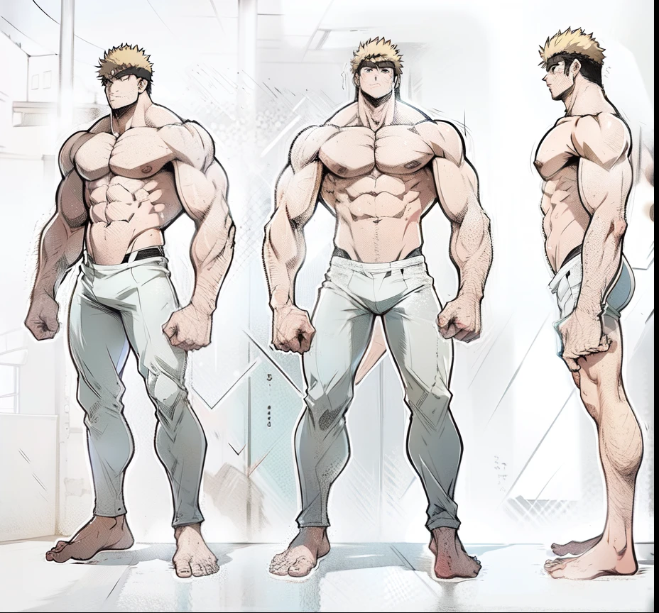 Gere uma imagem de arte estilo anime de um monstro muito forte , muita massa muscular e bastante amedrontador, arte de estilo anime em HD imagem 4k