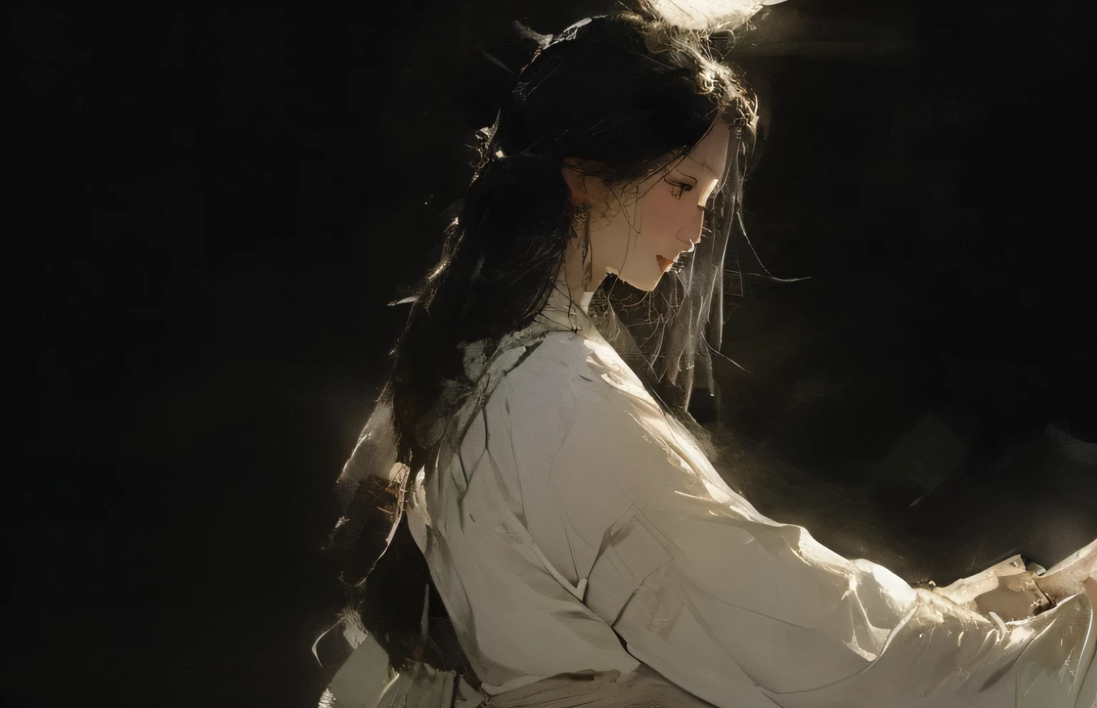 Ancient Chinese Beauty Conservatives,smallunderboob,The costumes are gorgeous and intricate,Breeze in the wind,Large clouds and lights flutter in the corners of the clothes,Goddess Maiden,negative space,dignified,elegance,Come by the light,The wind blew a corner of her gorgeous costume,nipple tassels,Bergamot,Full of life,The ultimate in light and shadow,The slender body stands upright,Dignified and elegant,and the sun was shining brightly ,teens girl,Ultra-detail of the face,tmasterpiece,best qualtiy,Ancient Chinese Watercolor Painting,Top atmosphere