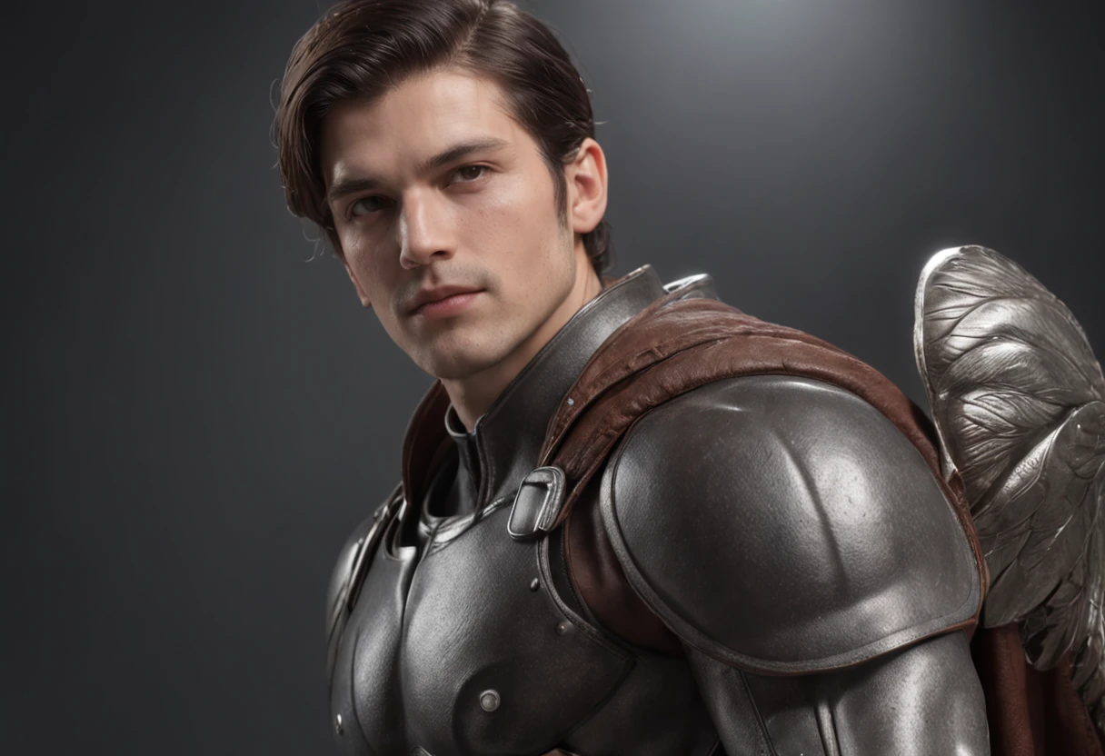 (professional 3d render:1.3) af (Realistic:1.3) most beautiful artwork photo in the world，Features soft and shiny male heroes, The helmet wraps the entire head